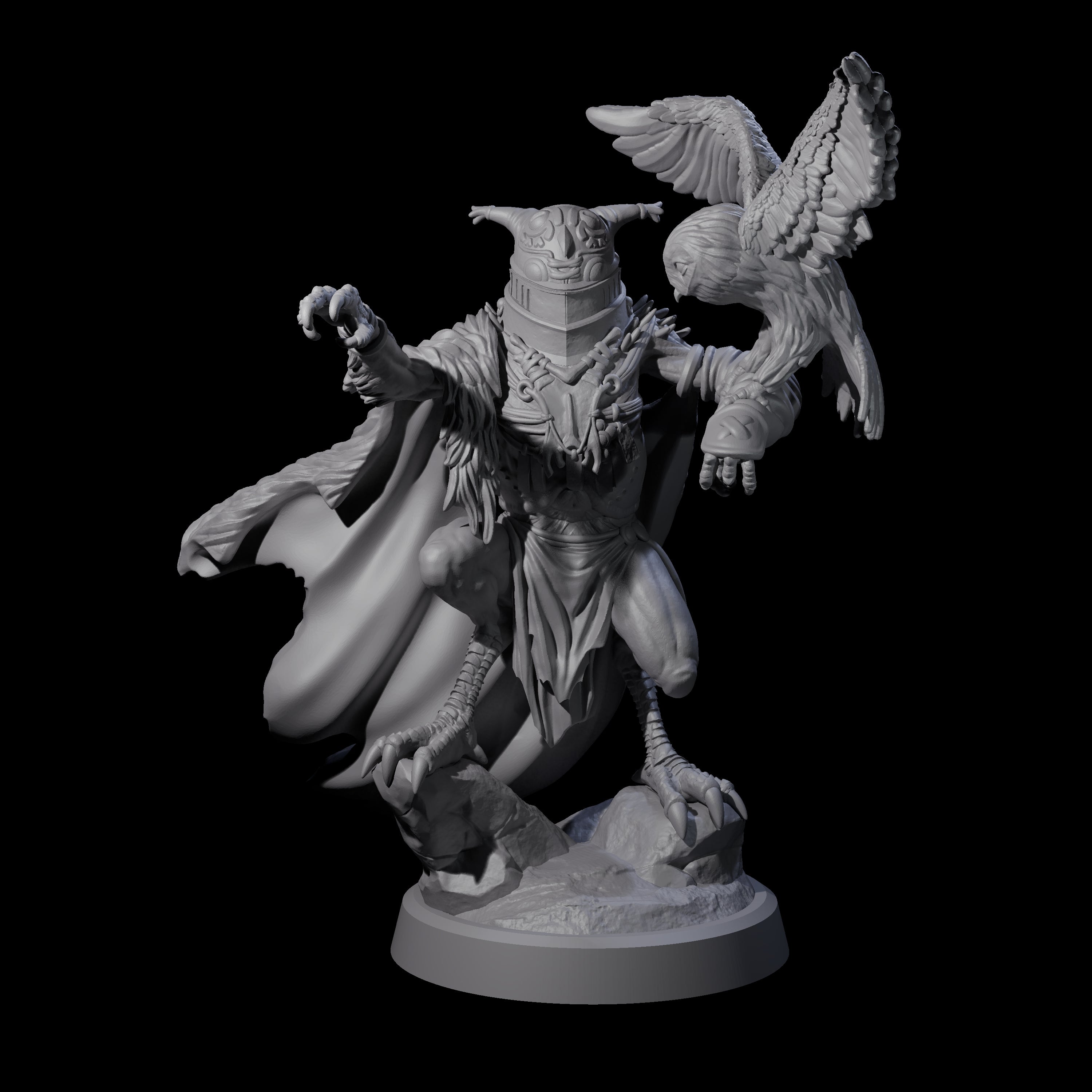 Owl-Like Aarakocra Sentinel B Miniature for Dungeons and Dragons, Pathfinder or other TTRPGs
