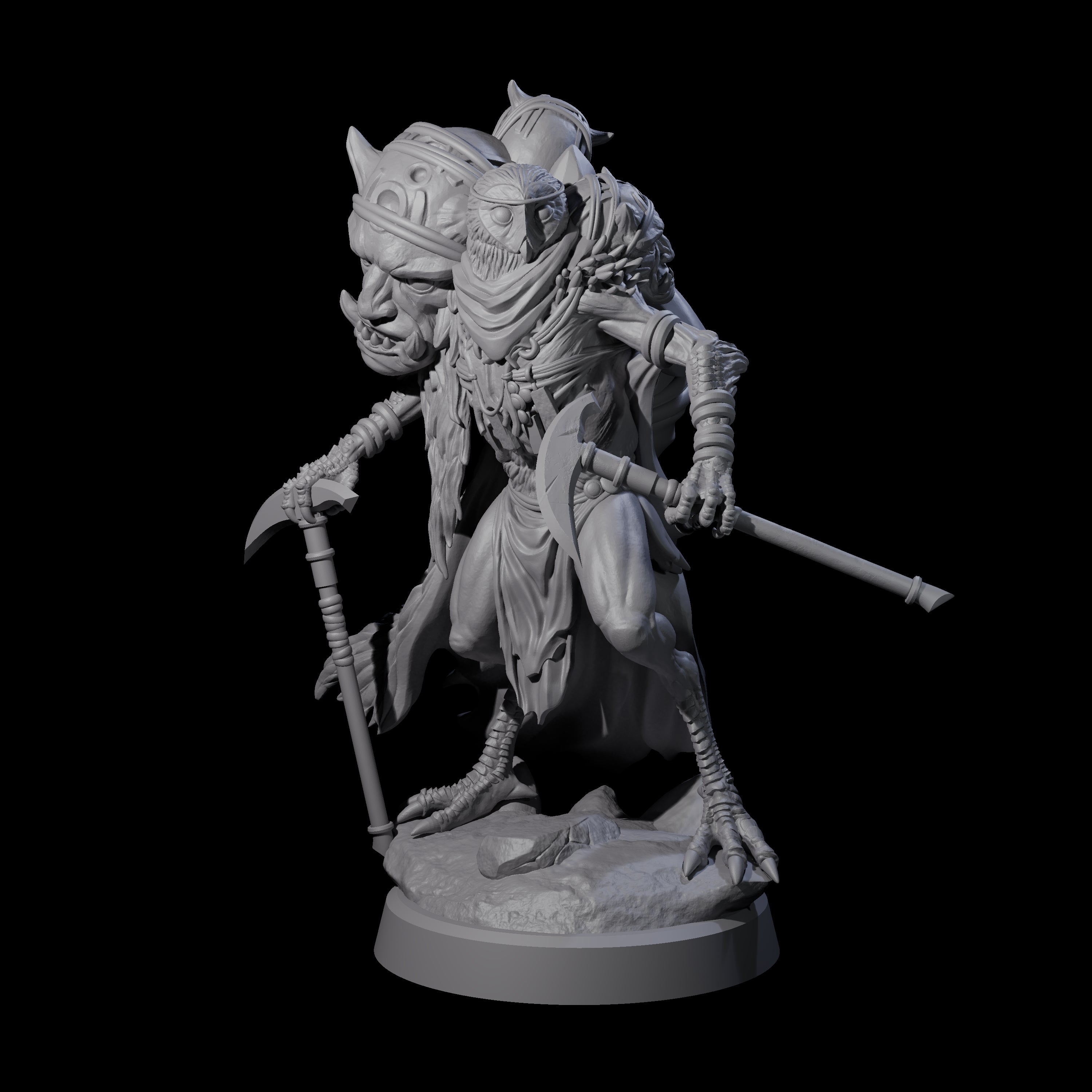 Owl-Like Aarakocra Sentinel D Miniature for Dungeons and Dragons, Pathfinder or other TTRPGs
