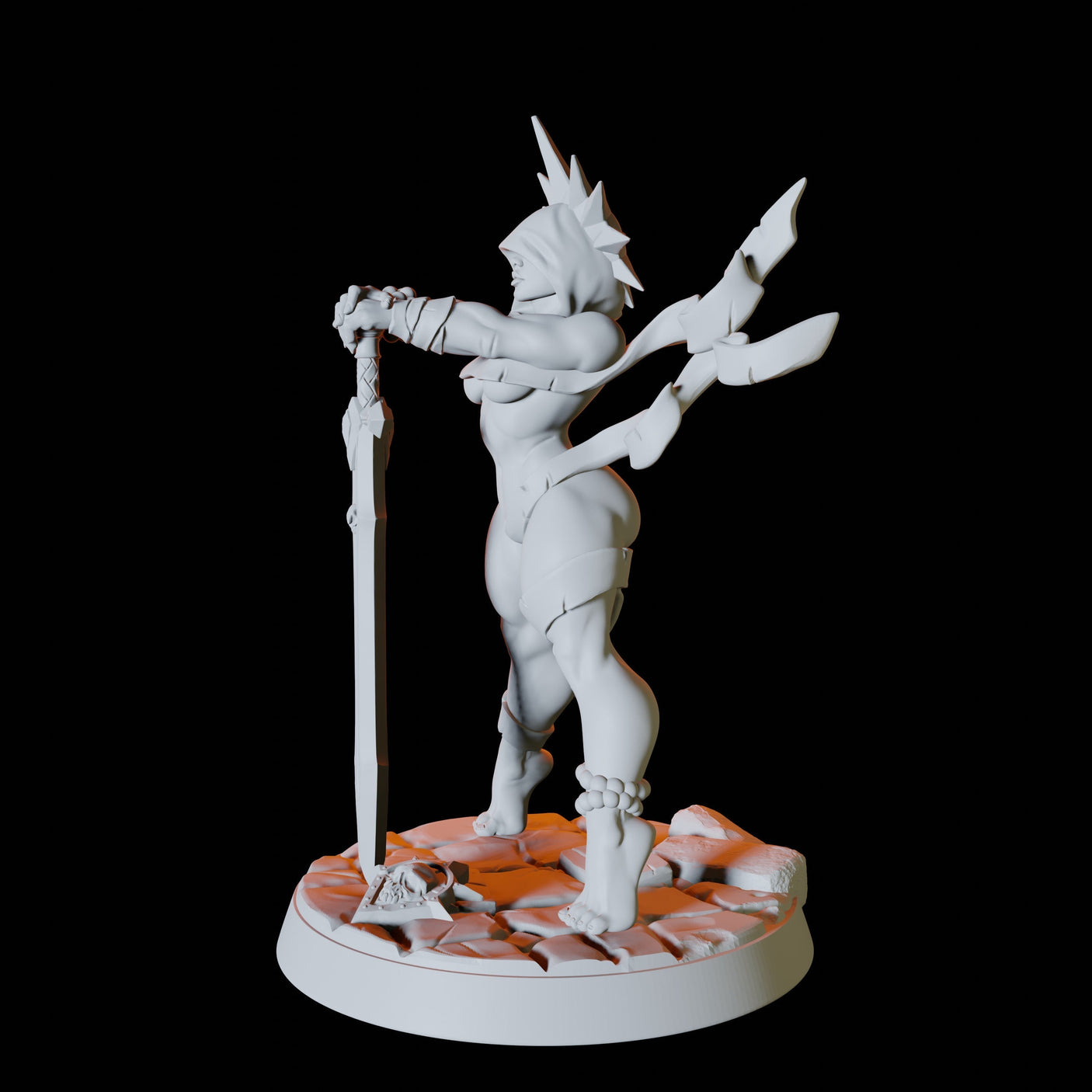 Paladin Pinup Miniature for Dungeons and Dragons, Pathfinder or other TTRPGs