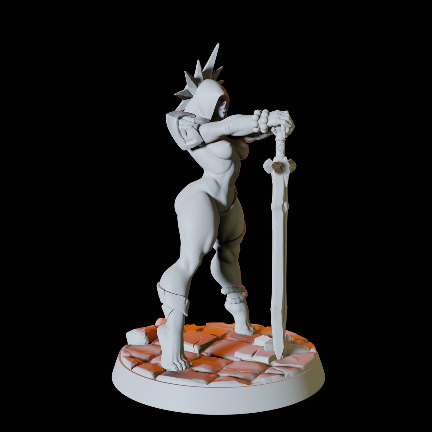 Paladin Pinup Miniature for Dungeons and Dragons, Pathfinder or other TTRPGs