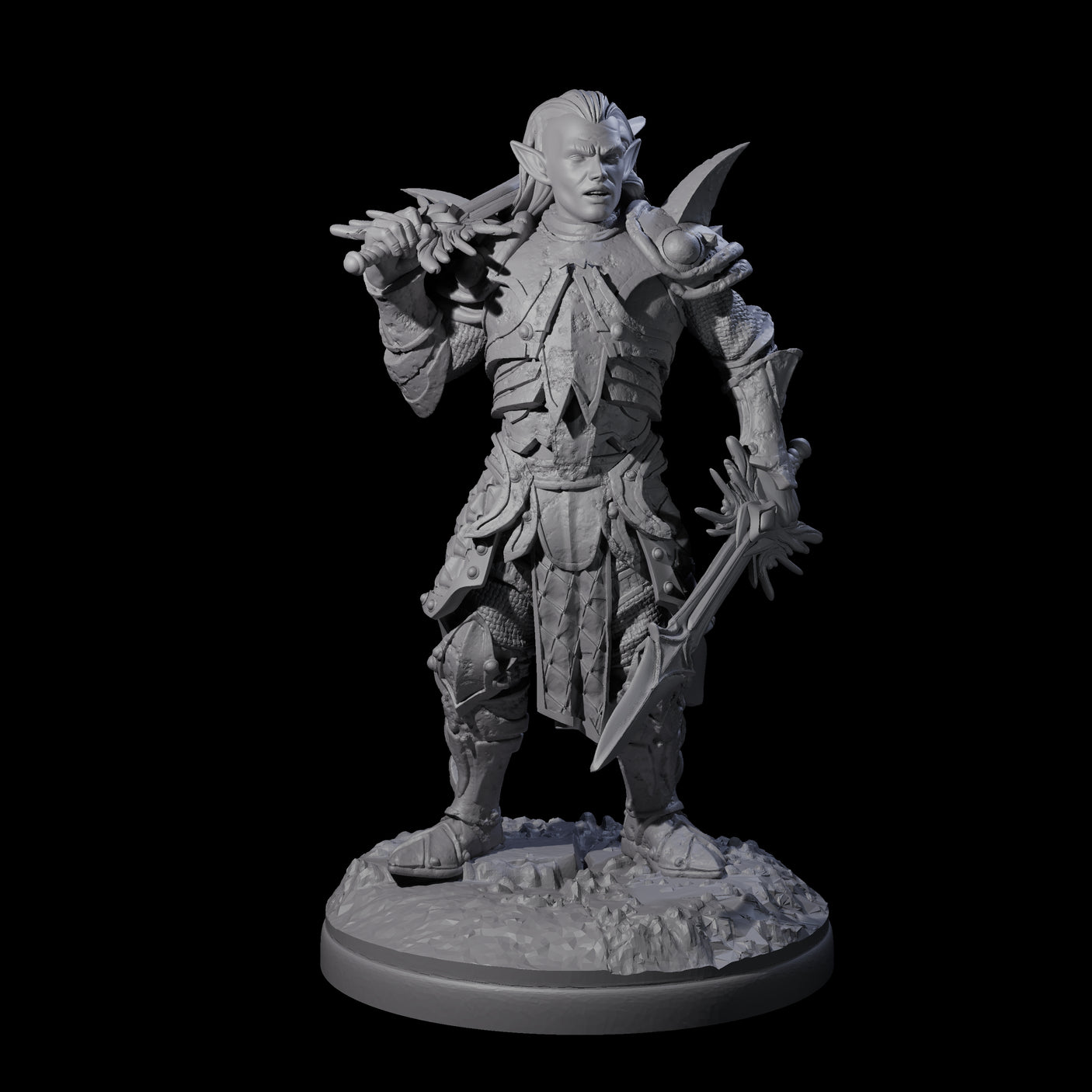 Pale Drow D Miniature for Dungeons and Dragons, Pathfinder or other TTRPGs