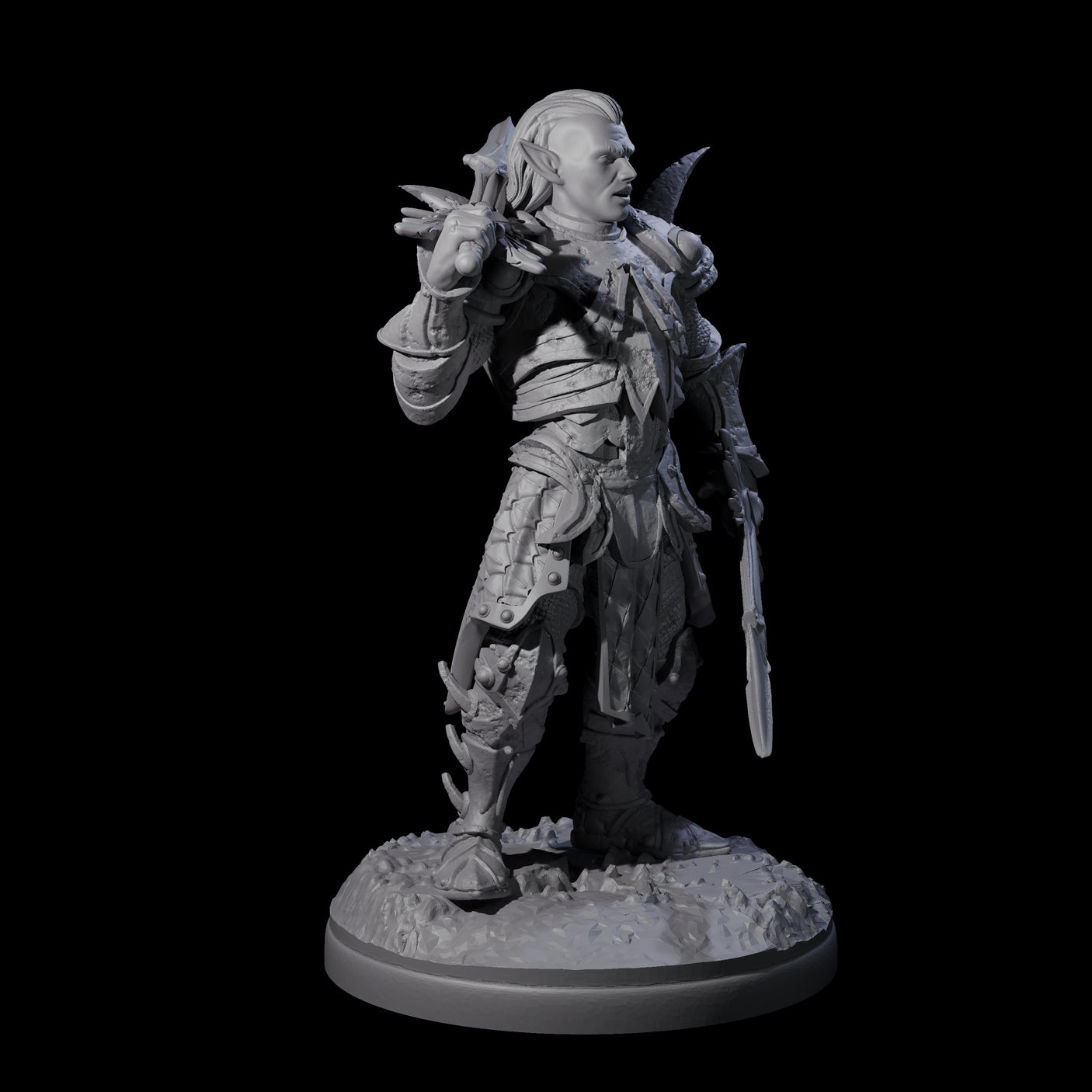 Pale Drow D Miniature for Dungeons and Dragons, Pathfinder or other TTRPGs