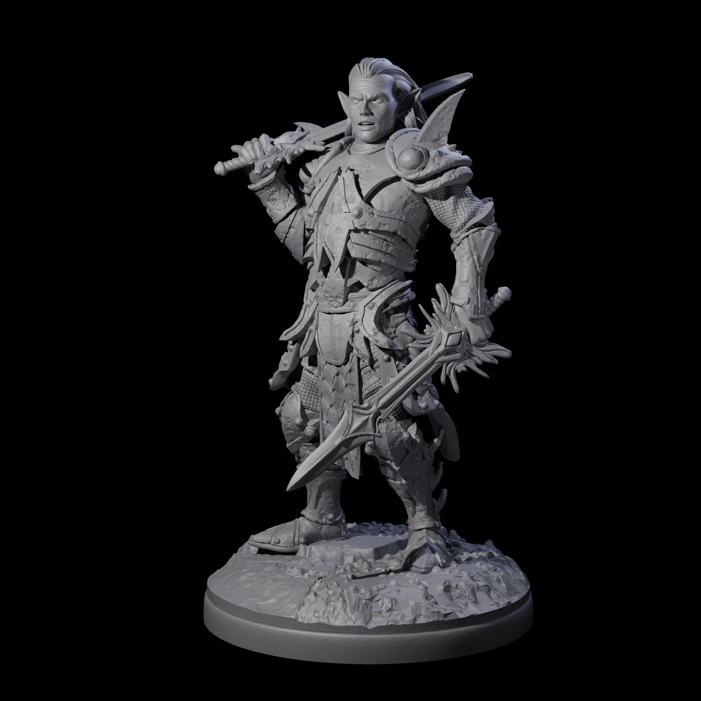 Pale Drow D Miniature for Dungeons and Dragons, Pathfinder or other TTRPGs