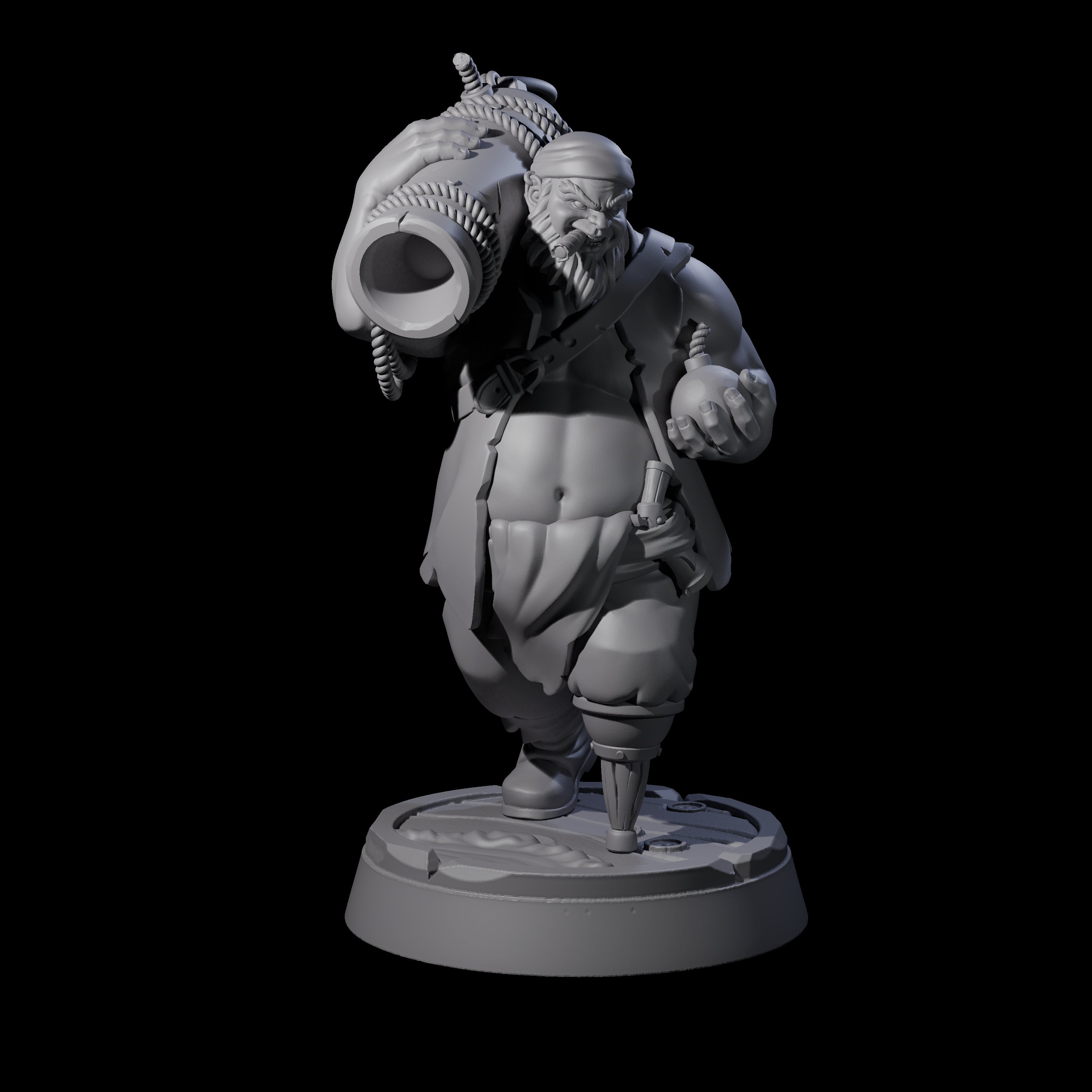 Peg Legged Human Pirate Gunner Miniature for Dungeons and Dragons, Pathfinder or other TTRPGs
