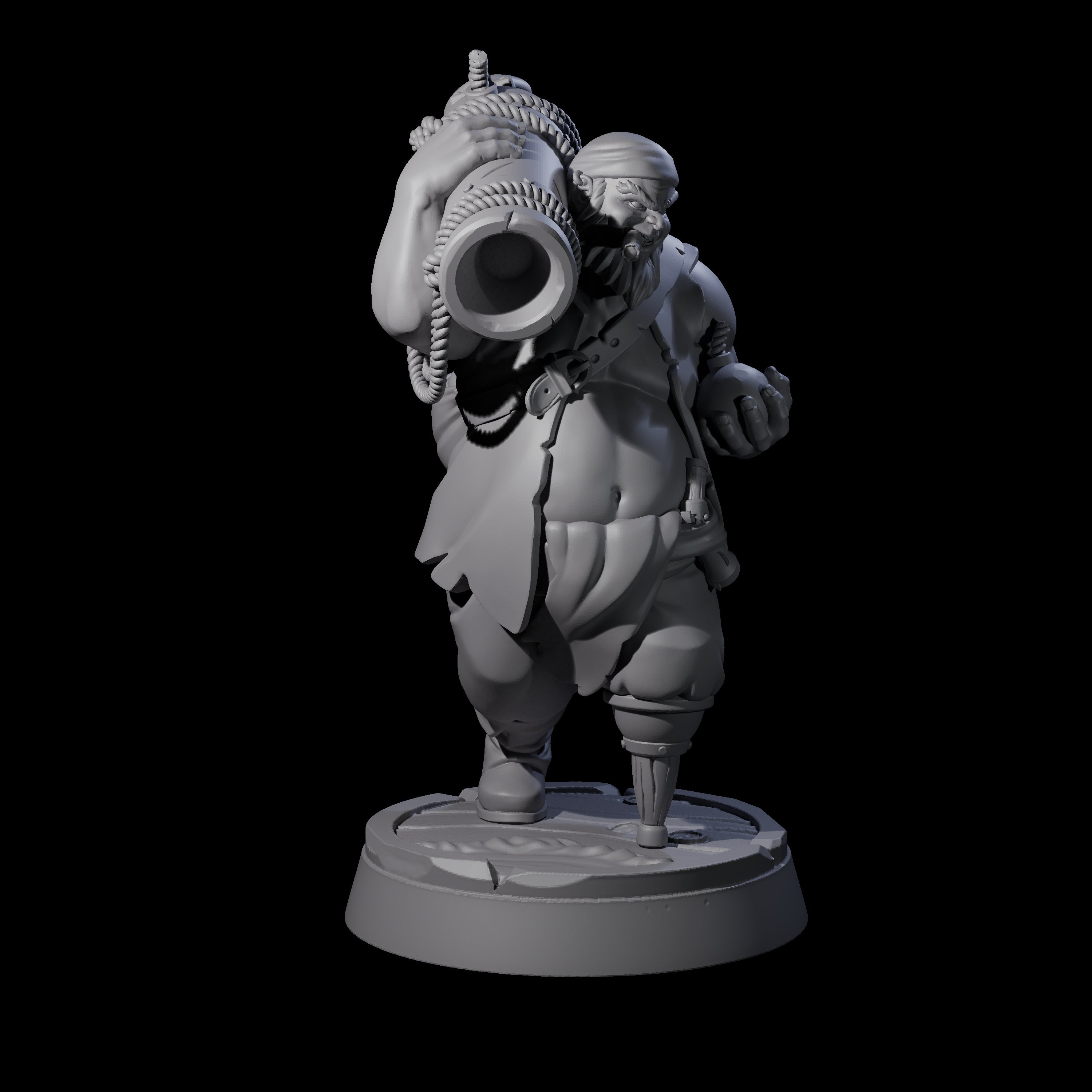 Peg Legged Human Pirate Gunner Miniature for Dungeons and Dragons, Pathfinder or other TTRPGs