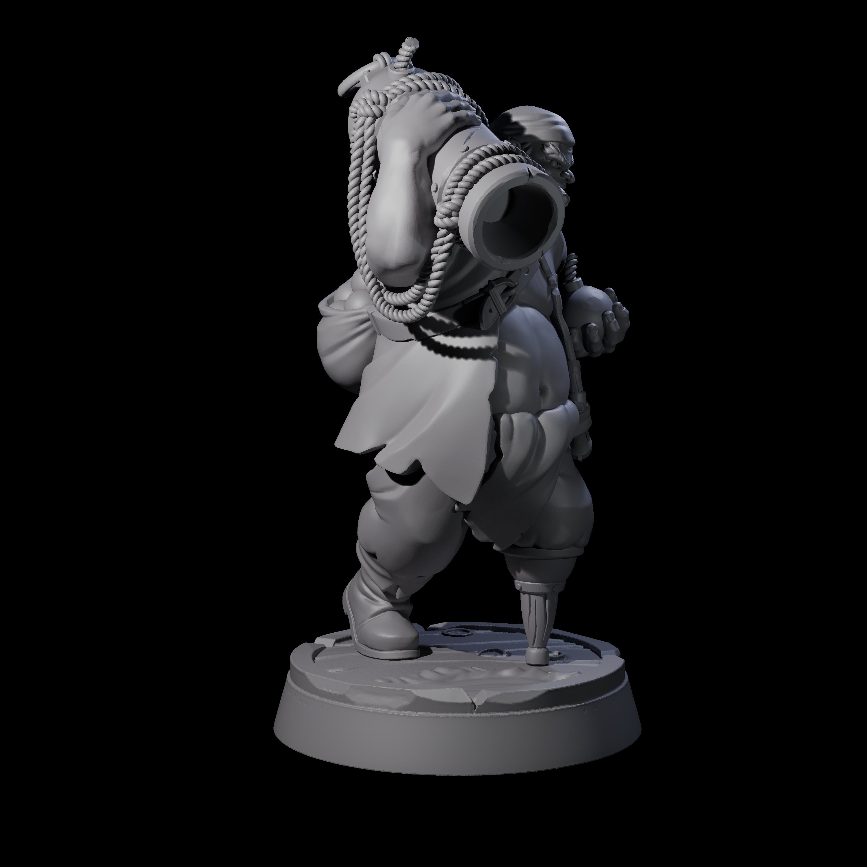 Peg Legged Human Pirate Gunner Miniature for Dungeons and Dragons, Pathfinder or other TTRPGs
