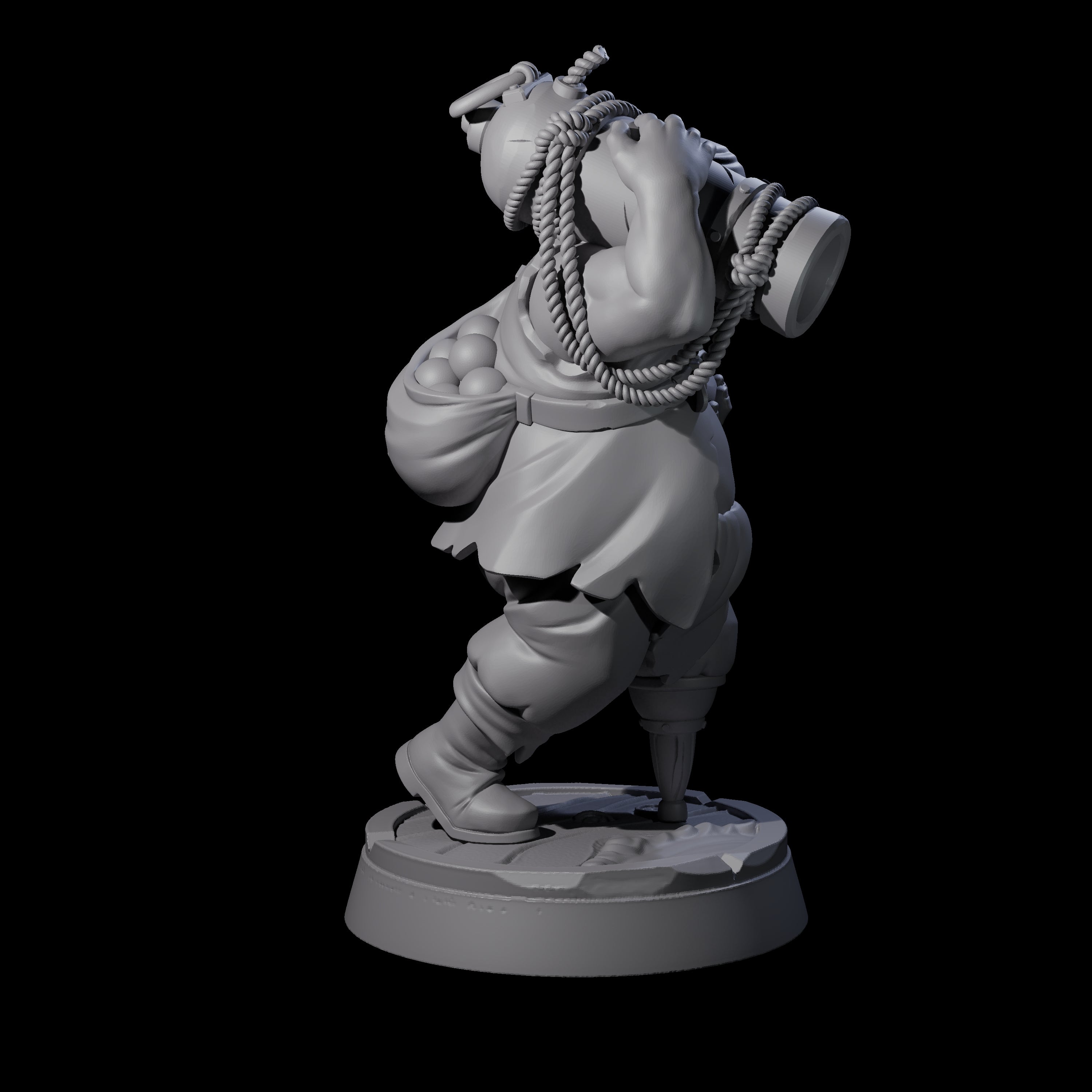 Peg Legged Human Pirate Gunner Miniature for Dungeons and Dragons, Pathfinder or other TTRPGs