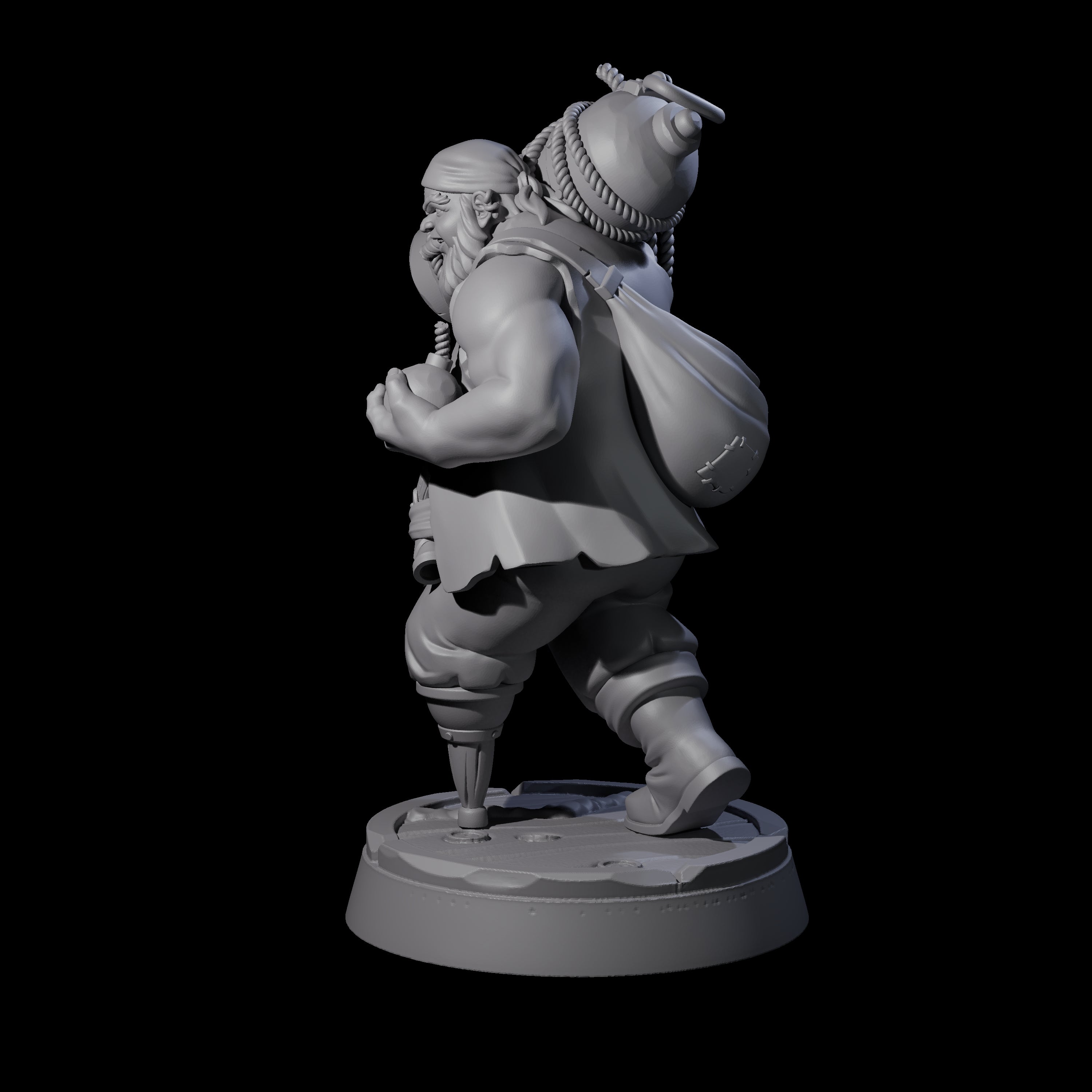 Peg Legged Human Pirate Gunner Miniature for Dungeons and Dragons, Pathfinder or other TTRPGs