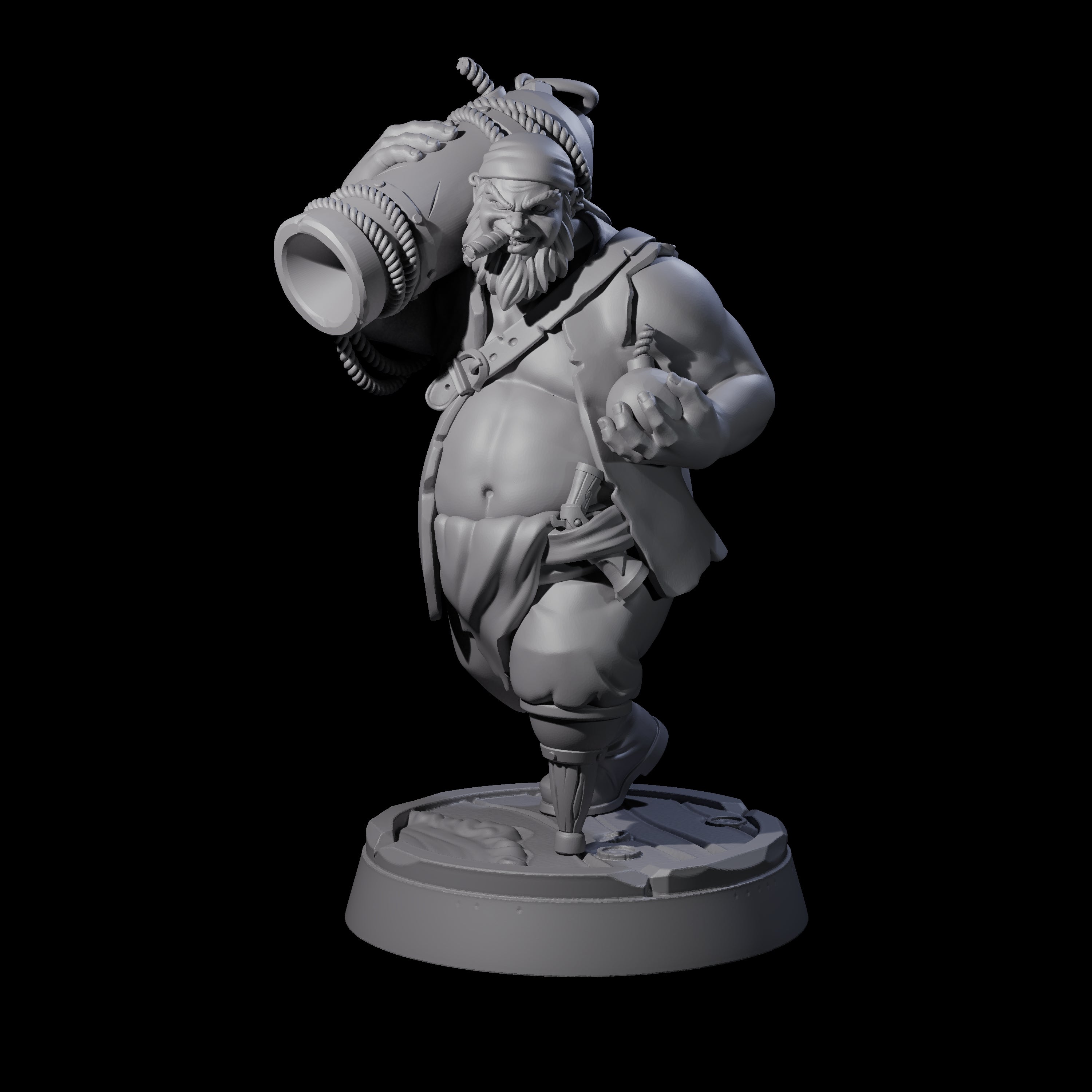 Peg Legged Human Pirate Gunner Miniature for Dungeons and Dragons, Pathfinder or other TTRPGs