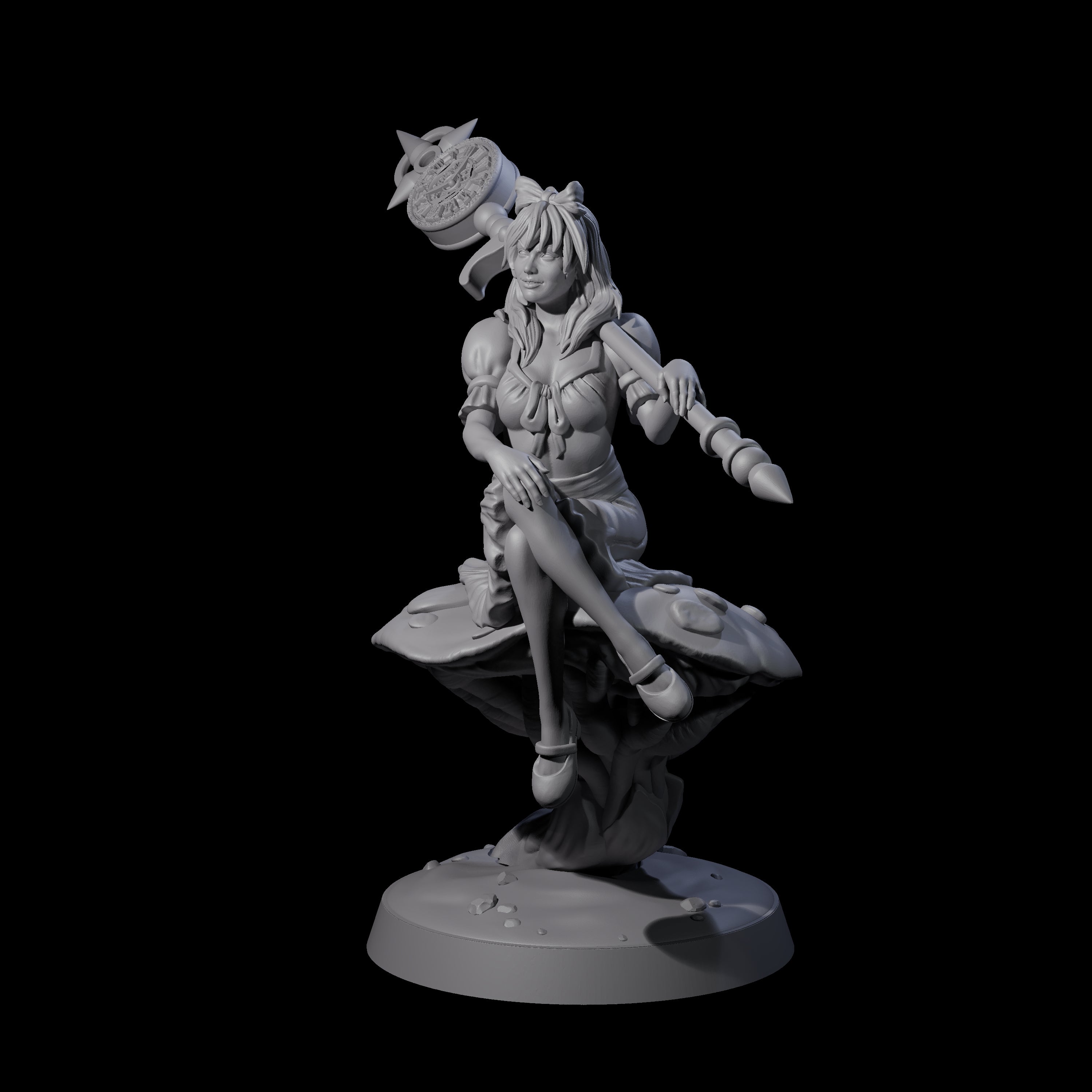 Perched Alice in Wonderland Miniature for Dungeons and Dragons, Pathfinder or other TTRPGs