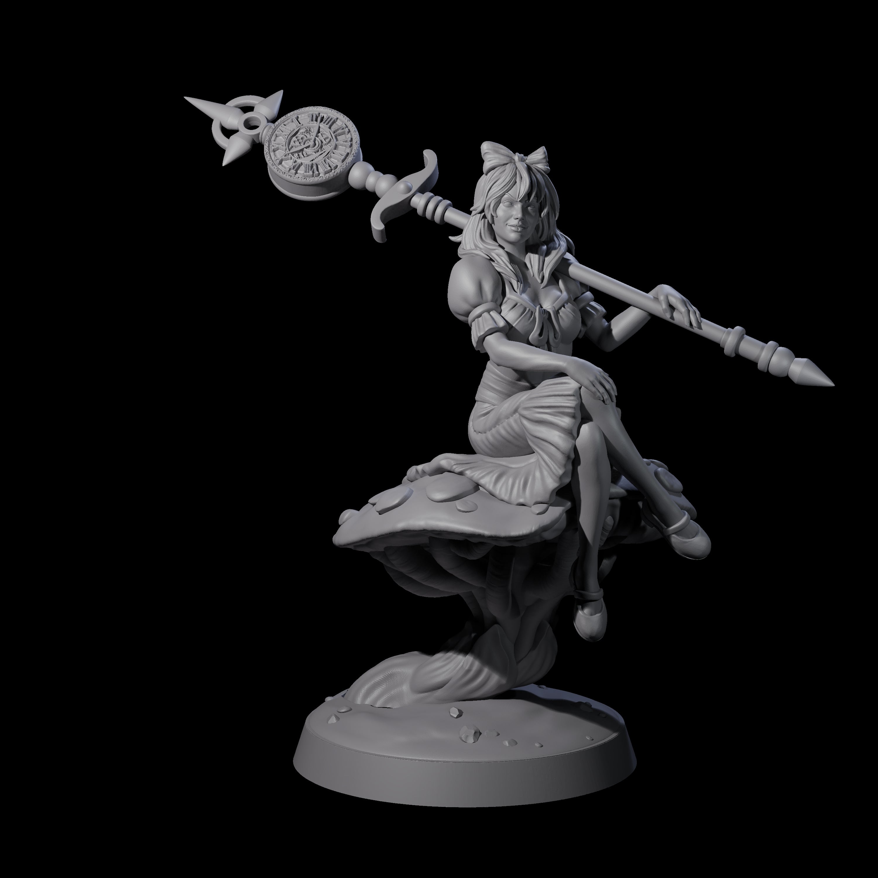 Perched Alice in Wonderland Miniature for Dungeons and Dragons, Pathfinder or other TTRPGs