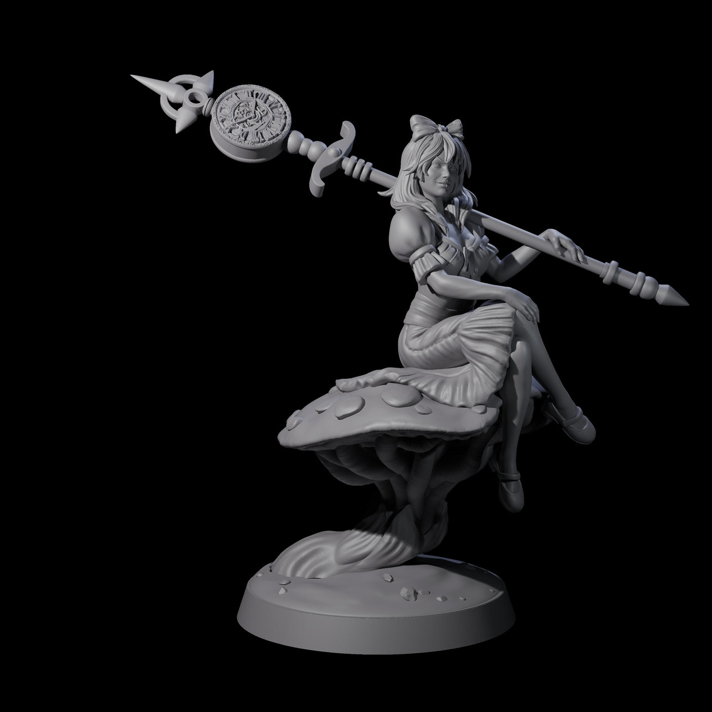 Perched Alice in Wonderland Miniature for Dungeons and Dragons, Pathfinder or other TTRPGs