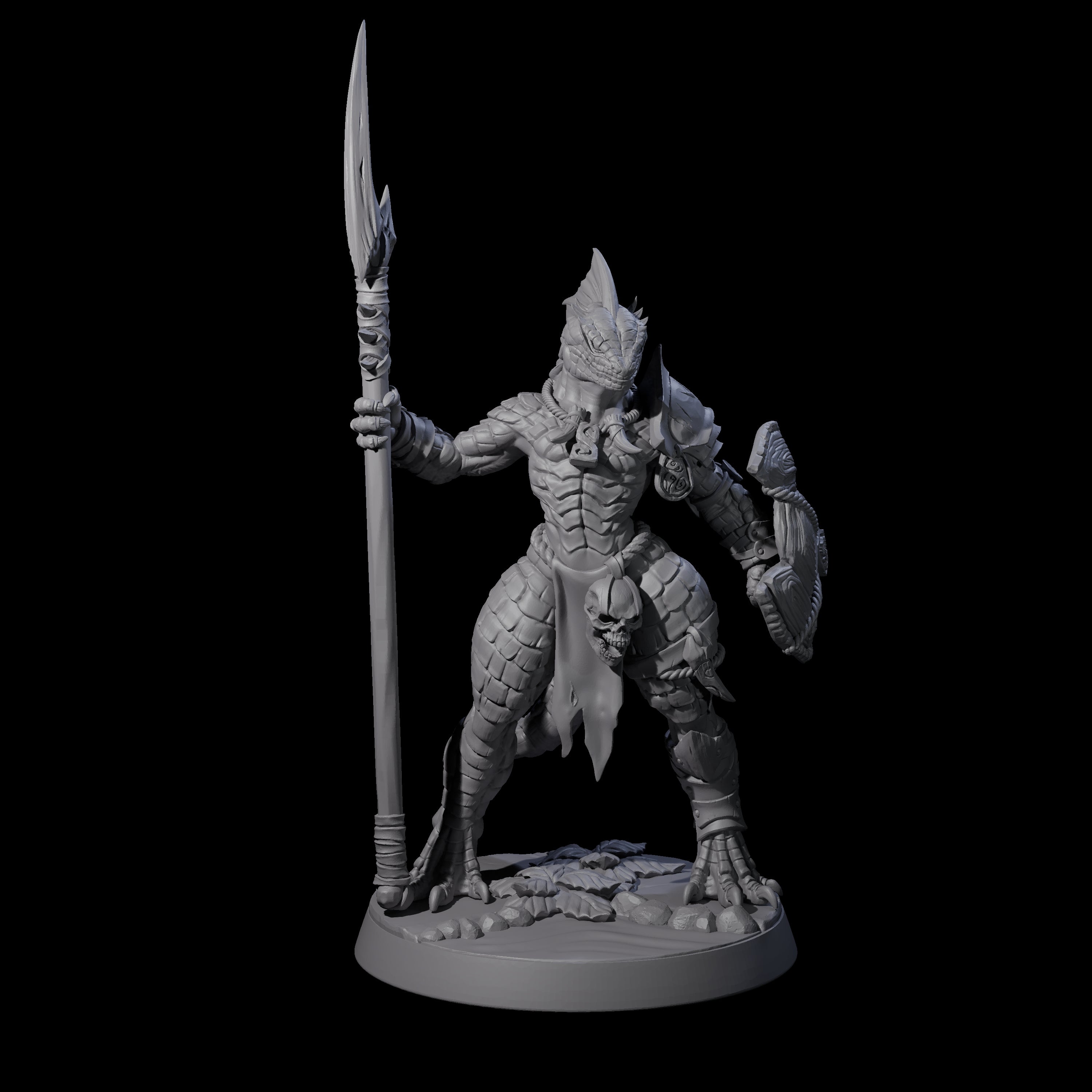 Perky Lizardfolk Pinup Miniature for Dungeons and Dragons, Pathfinder or other TTRPGs