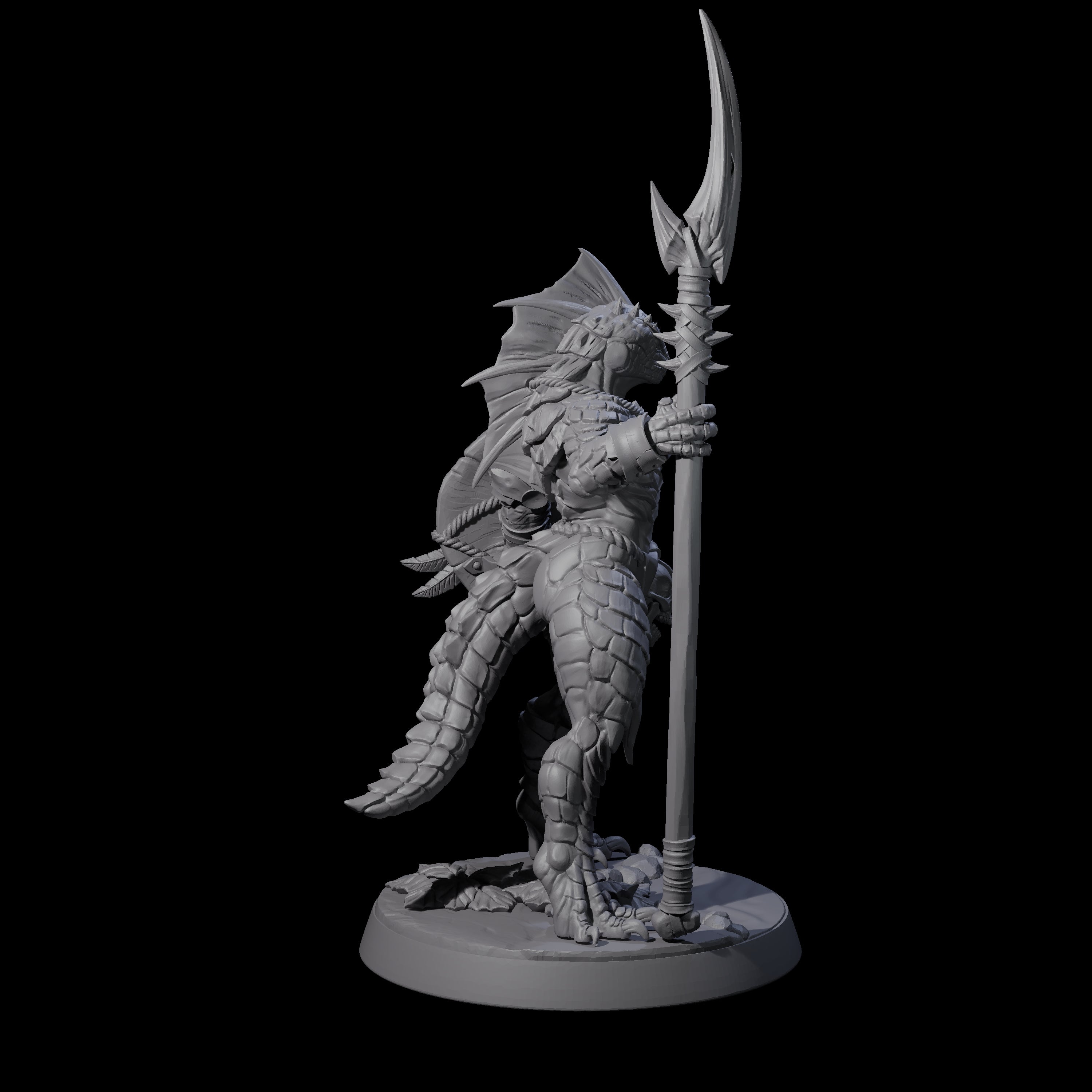 Perky Lizardfolk Pinup Miniature for Dungeons and Dragons, Pathfinder or other TTRPGs