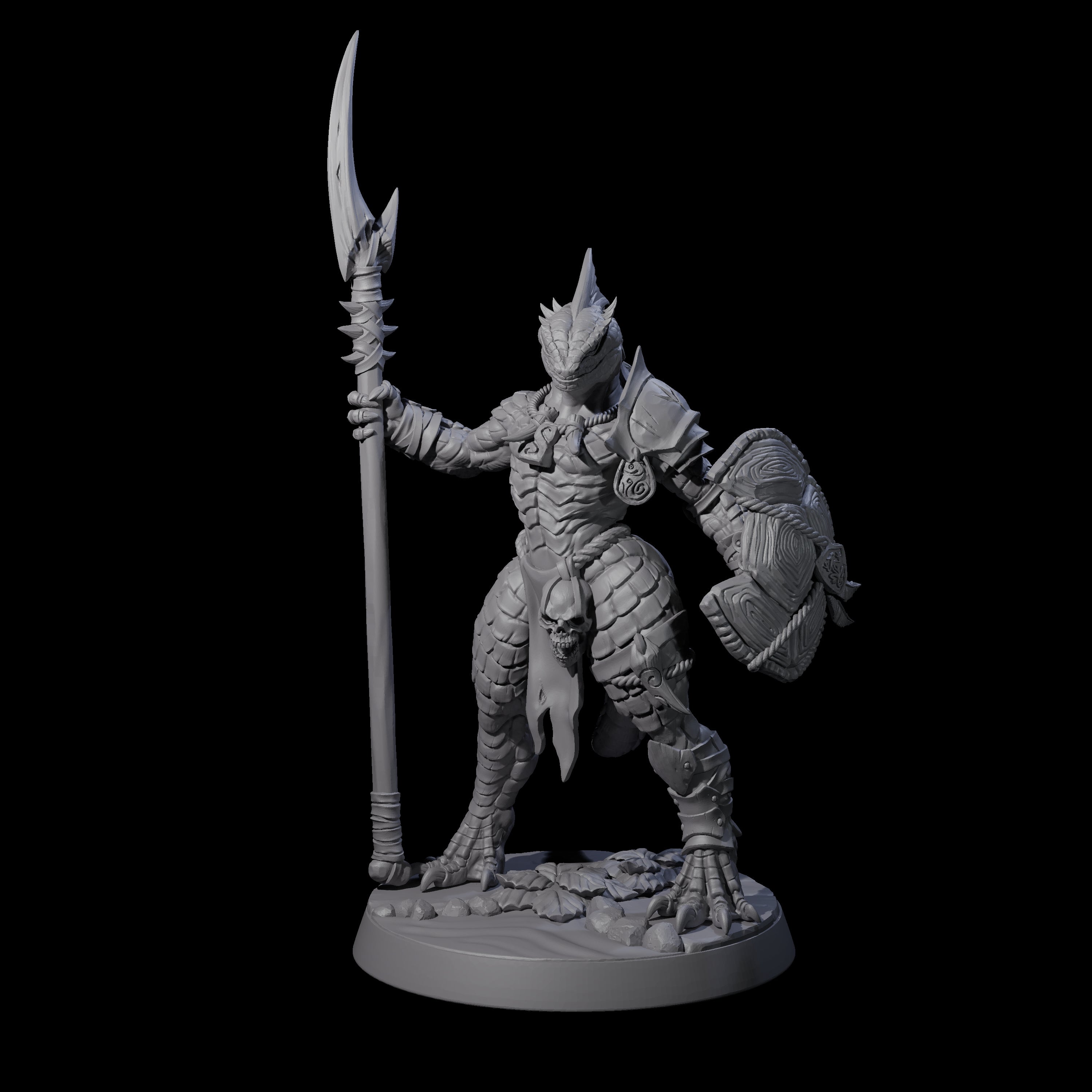 Perky Lizardfolk Pinup Miniature for Dungeons and Dragons, Pathfinder or other TTRPGs