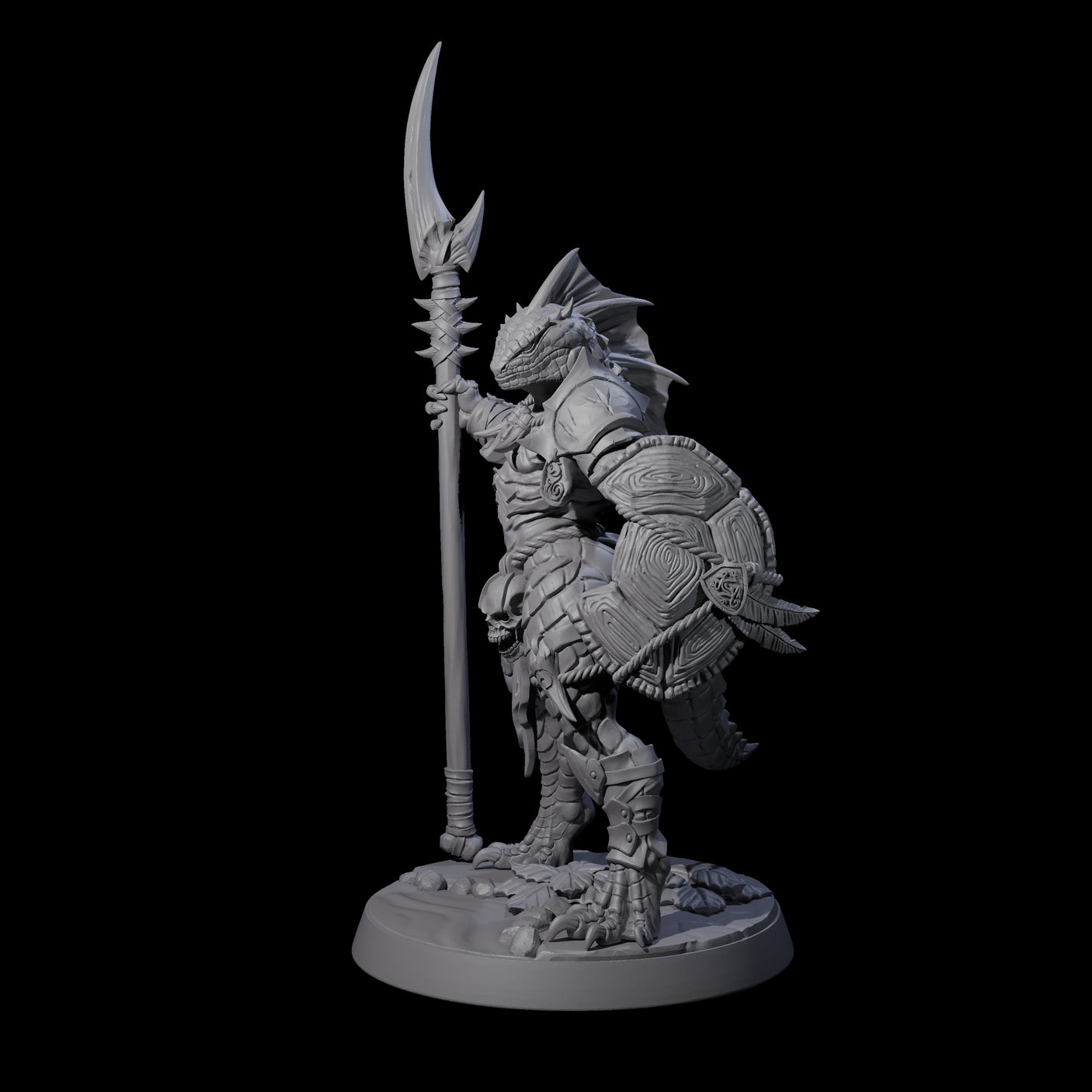 Perky Lizardfolk Pinup Miniature for Dungeons and Dragons, Pathfinder or other TTRPGs