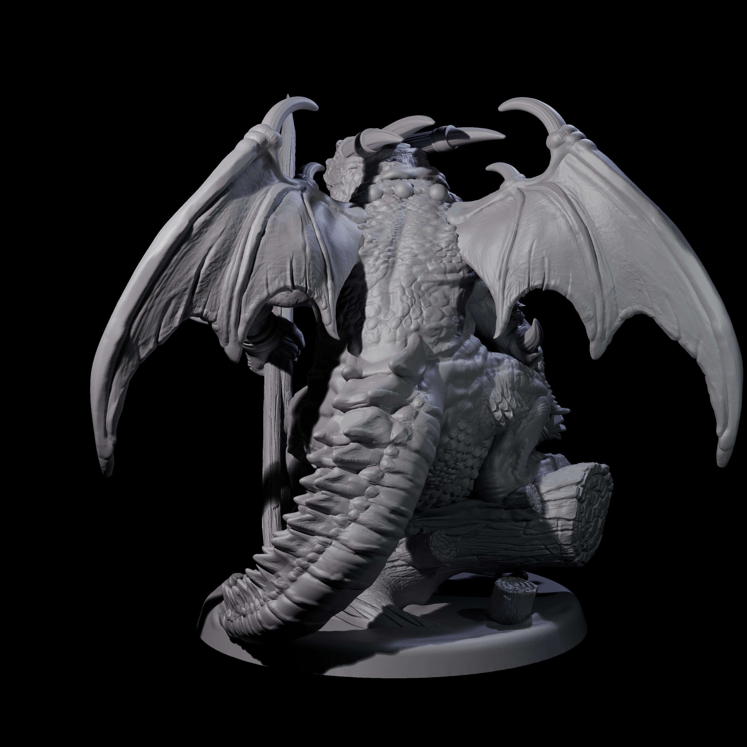 Pertched Lizardfolk Champion Miniature for Dungeons and Dragons, Pathfinder or other TTRPGs