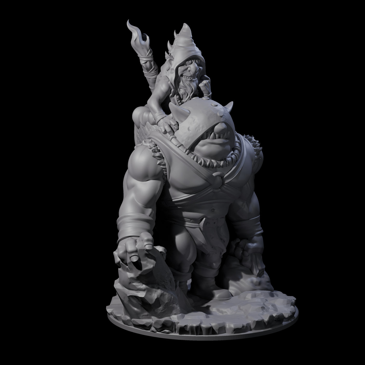 Piggy Backing Goblin Pilgrim Miniature for Dungeons and Dragons, Pathfinder or other TTRPGs
