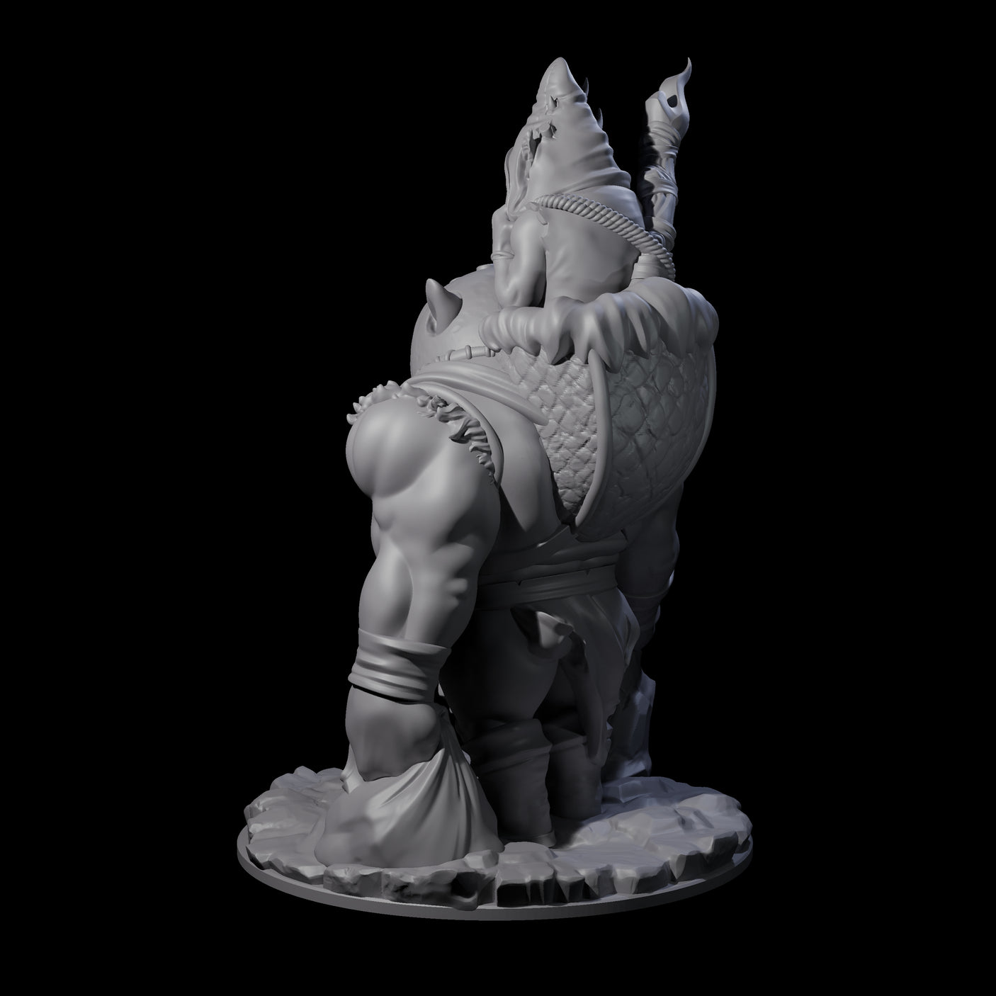 Piggy Backing Goblin Pilgrim Miniature for Dungeons and Dragons, Pathfinder or other TTRPGs