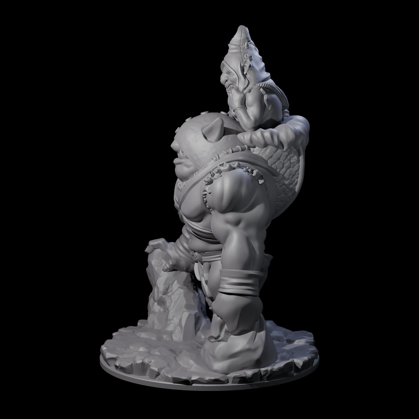Piggy Backing Goblin Pilgrim Miniature for Dungeons and Dragons, Pathfinder or other TTRPGs