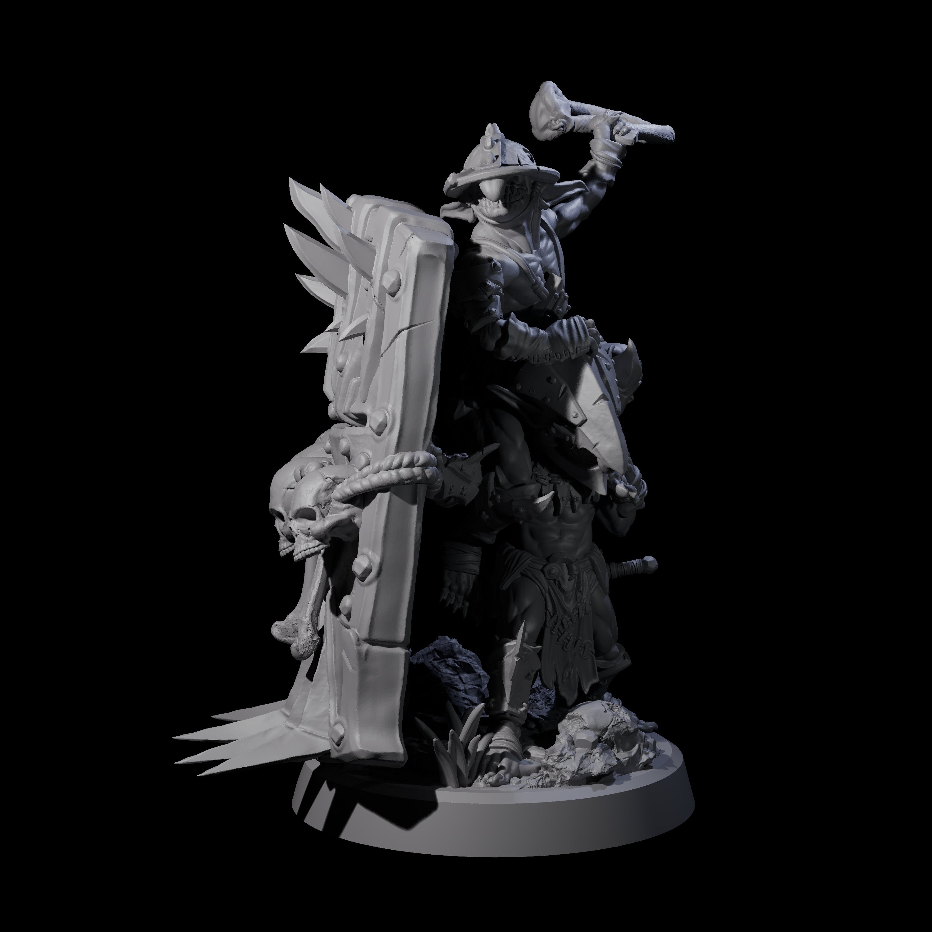 Piggybacking Goblin Duo B Miniature for Dungeons and Dragons, Pathfinder or other TTRPGs