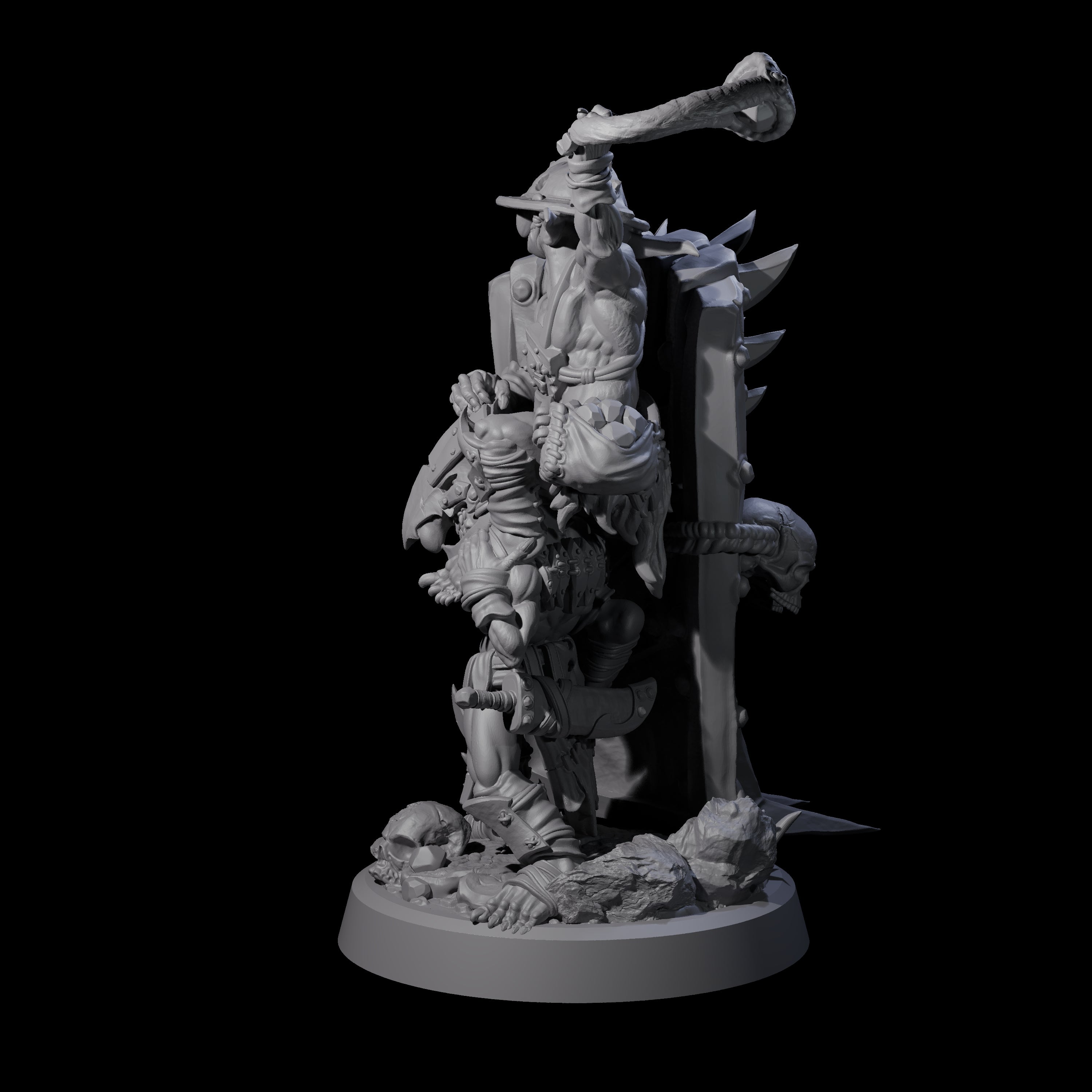 Piggybacking Goblin Duo B Miniature for Dungeons and Dragons, Pathfinder or other TTRPGs