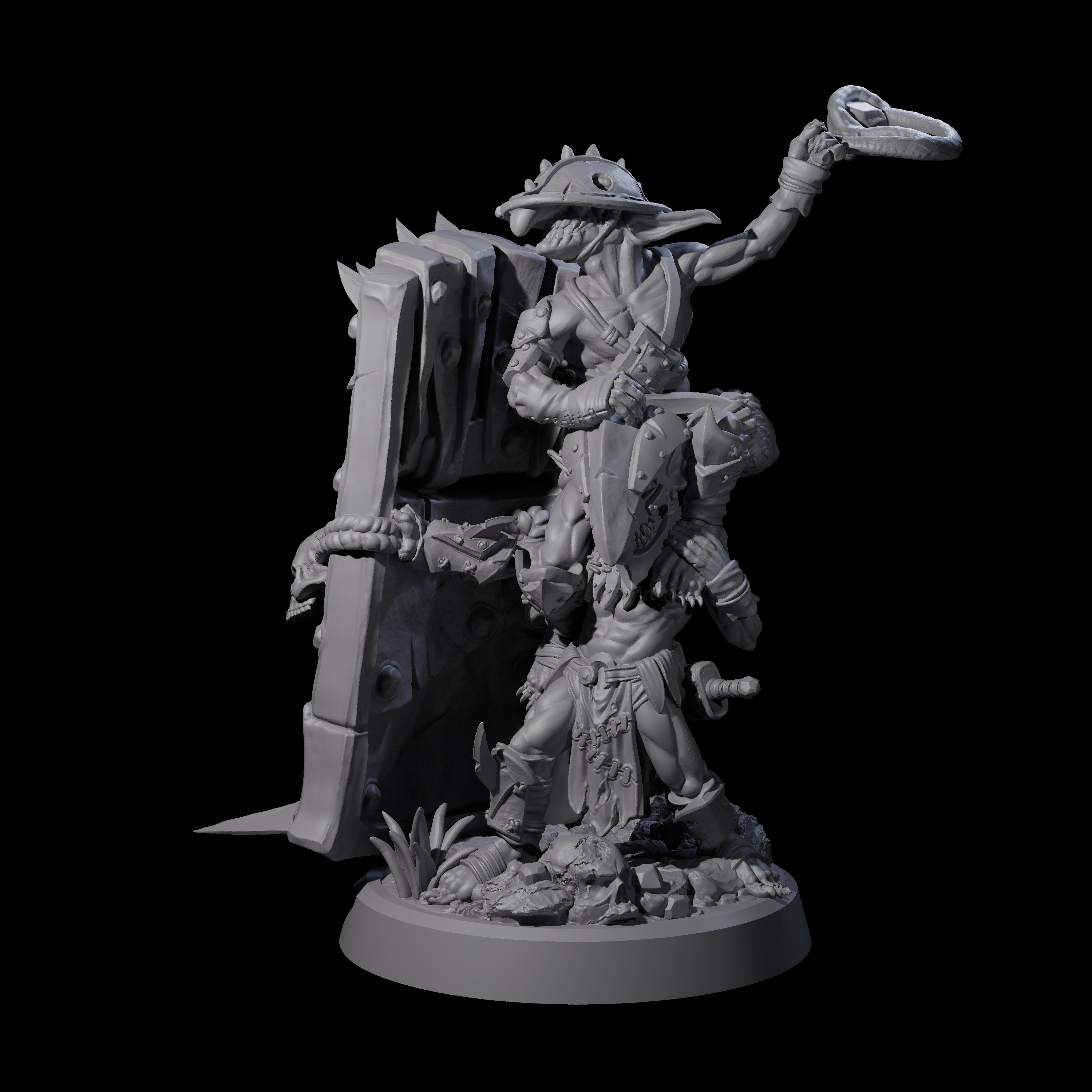 Piggybacking Goblin Duo B Miniature for Dungeons and Dragons, Pathfinder or other TTRPGs