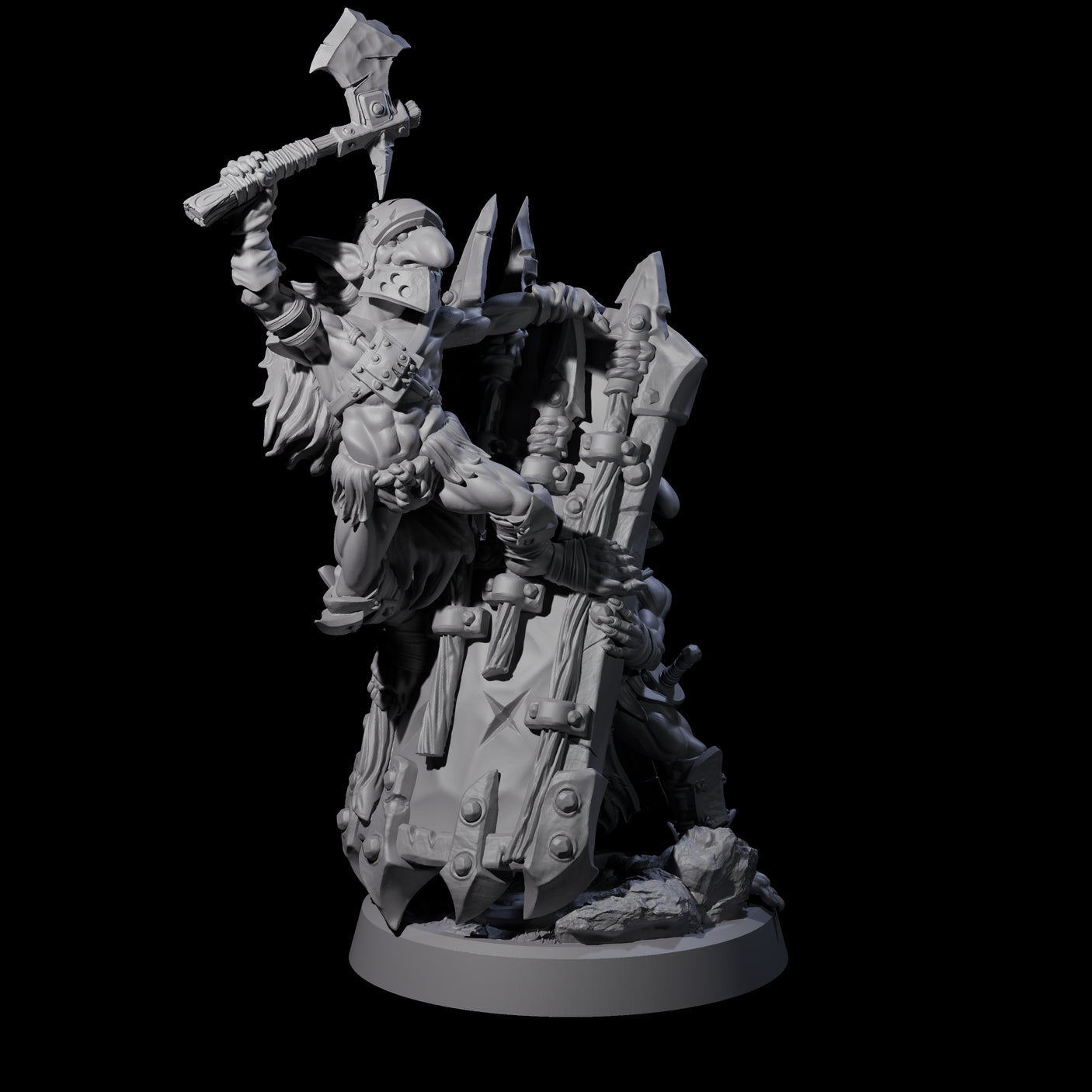 Piggybacking Goblin Duo C Miniature for Dungeons and Dragons, Pathfinder or other TTRPGs