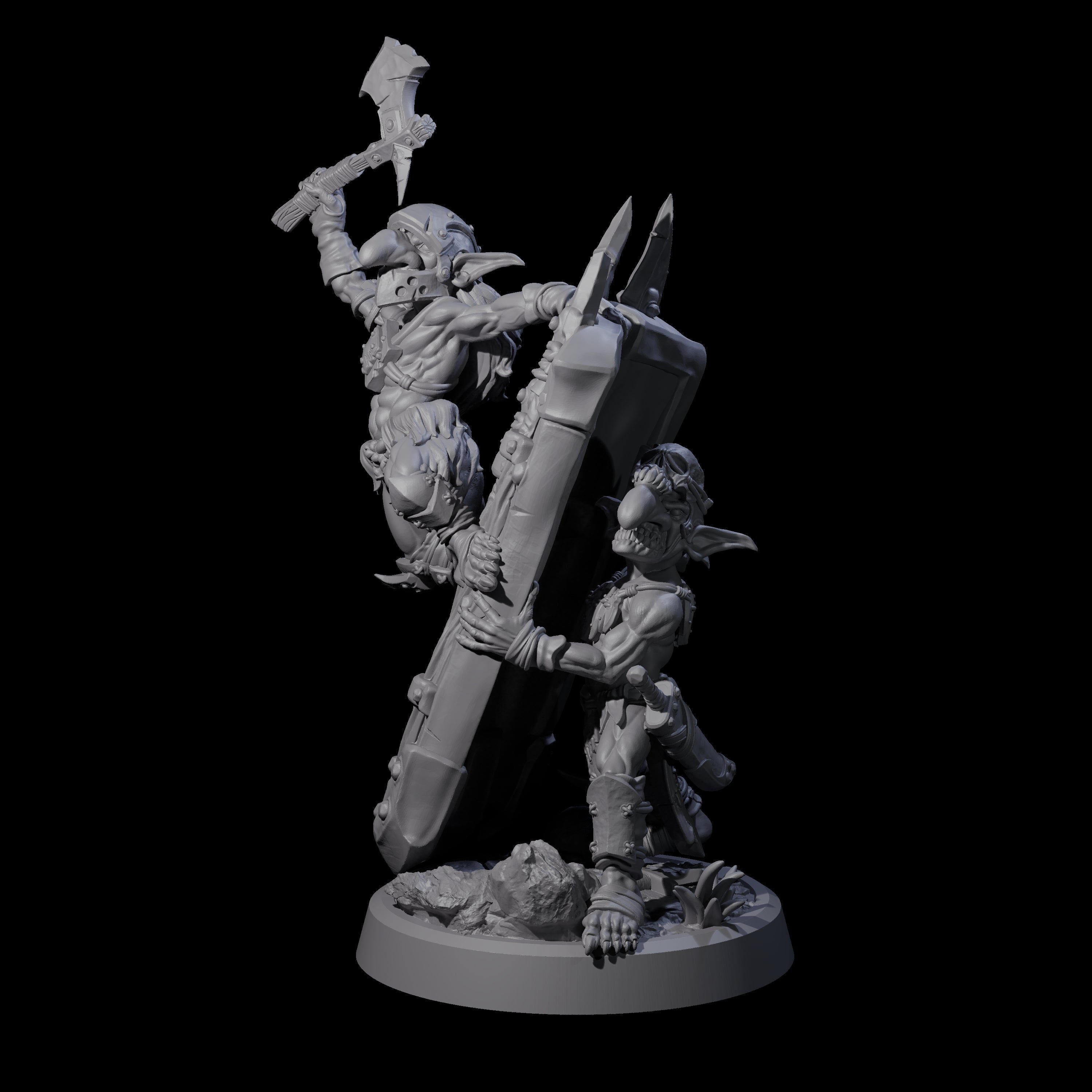 Piggybacking Goblin Duo C Miniature for Dungeons and Dragons, Pathfinder or other TTRPGs