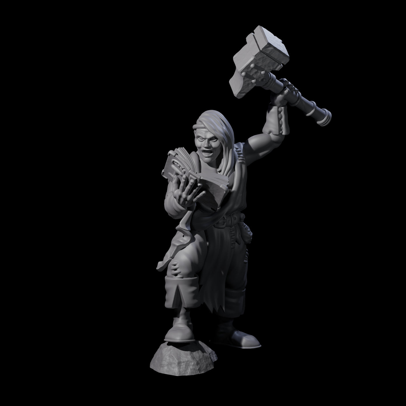 Pious Battle Priest B Miniature for Dungeons and Dragons, Pathfinder or other TTRPGs