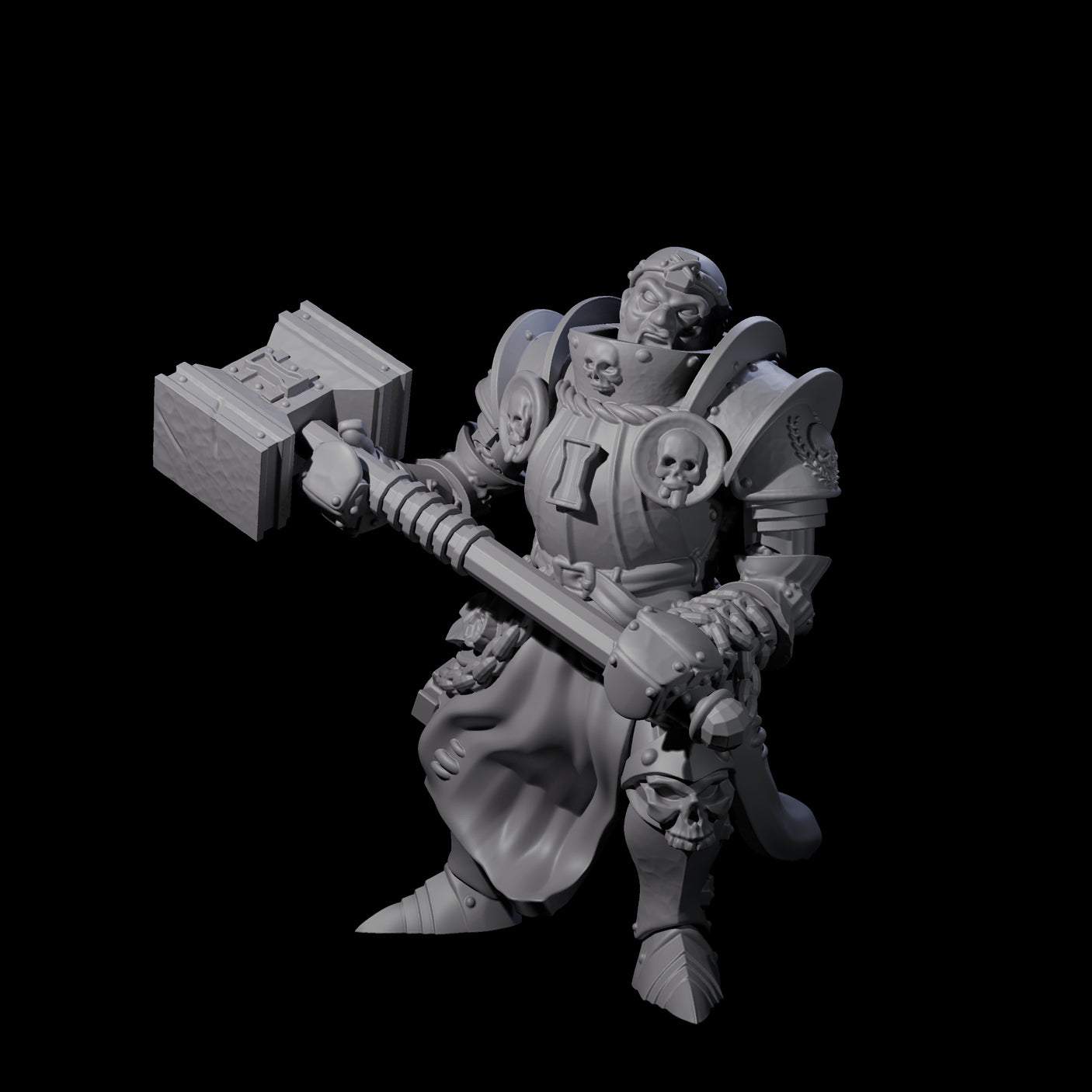Pious Battle Priest C Miniature for Dungeons and Dragons, Pathfinder or other TTRPGs