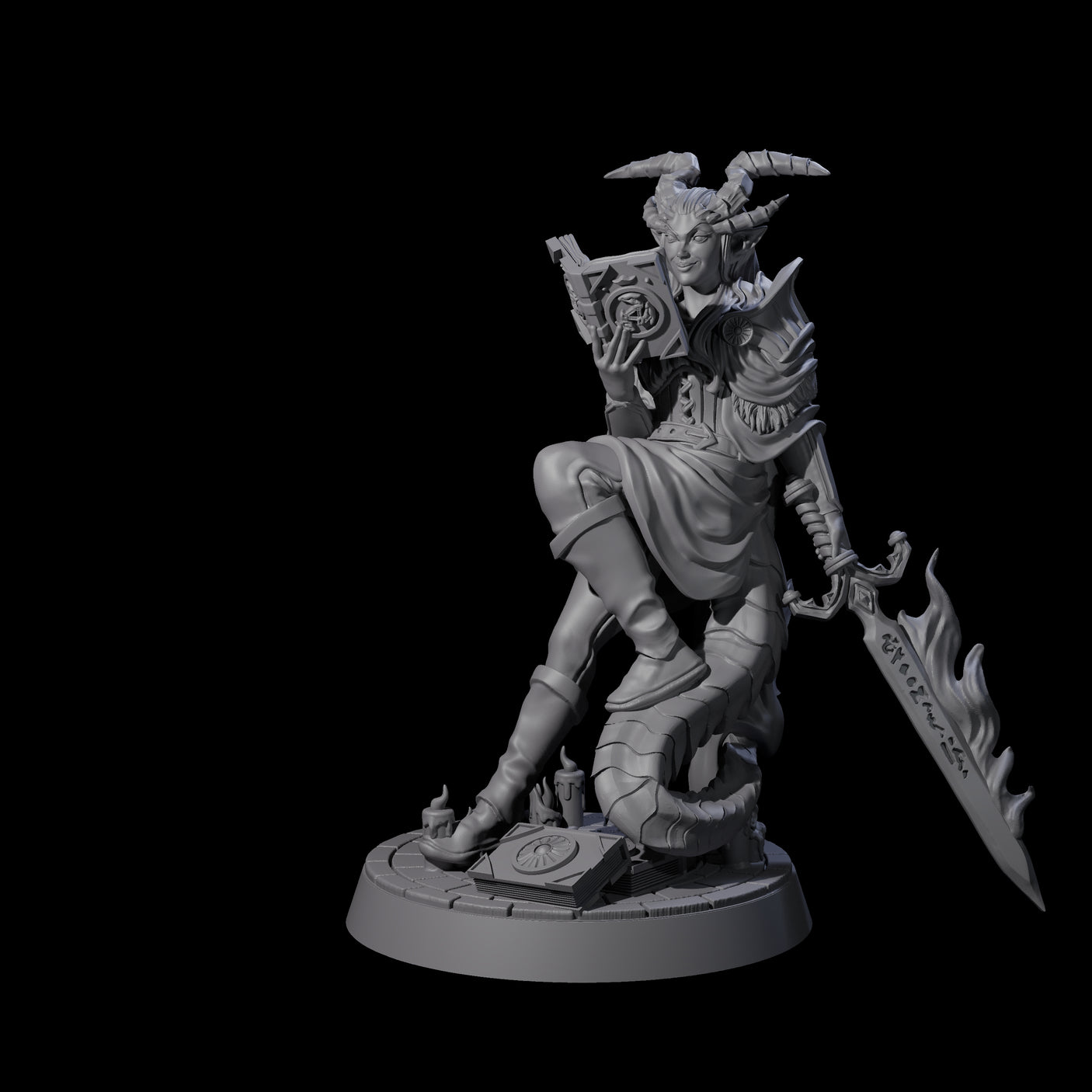 Planning Tiefling Hexblade Miniature for Dungeons and Dragons, Pathfinder or other TTRPGs