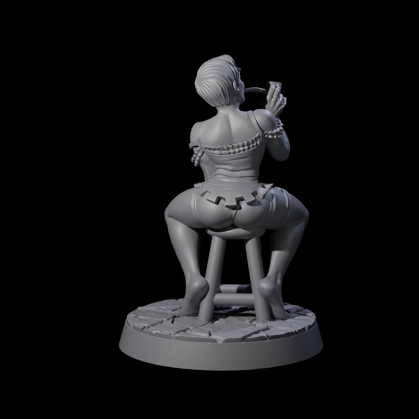 Playful Buxom Wench Miniature for Dungeons and Dragons, Pathfinder or other TTRPGs