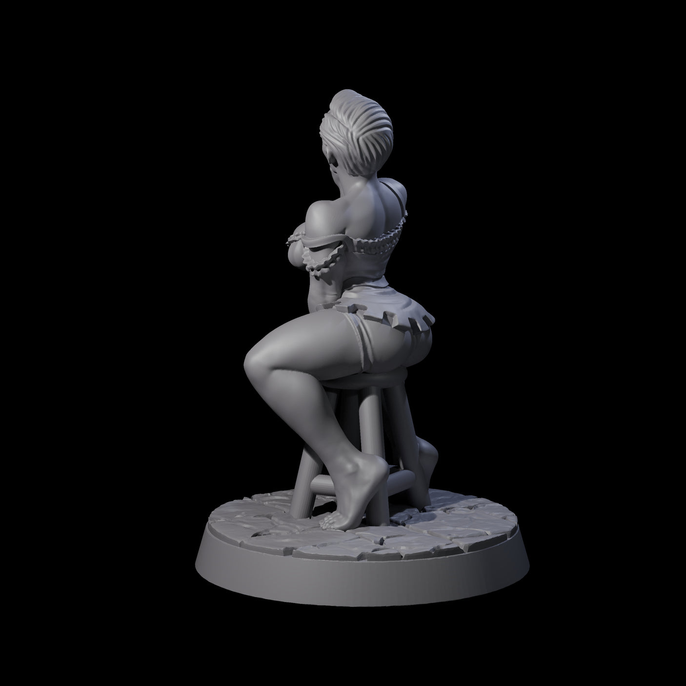 Playful Buxom Wench Miniature for Dungeons and Dragons, Pathfinder or other TTRPGs