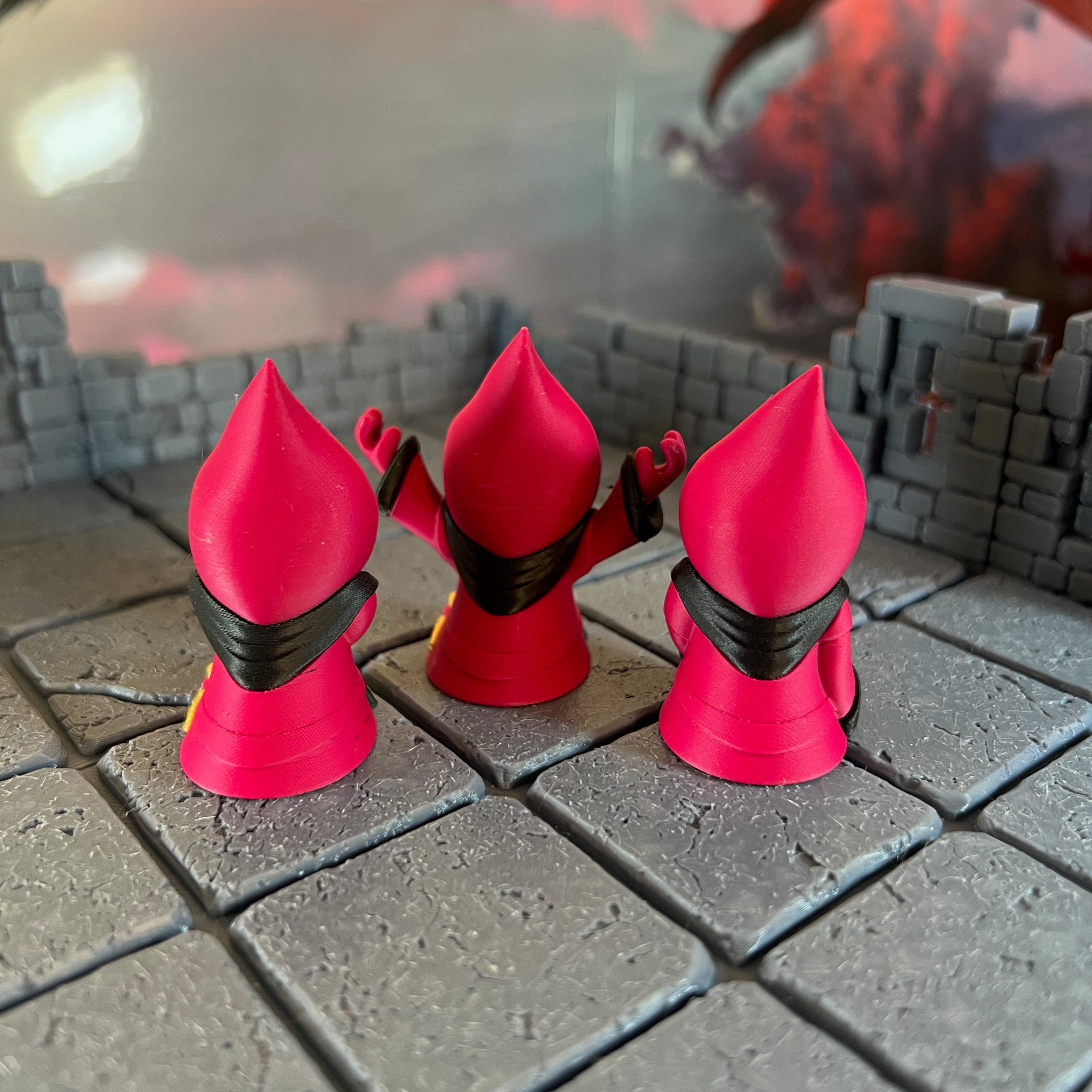 Plotting Cultist Set of Three Multicolour Table Ready Miniature Miniature for Dungeons and Dragons, Pathfinder or other TTRPGs