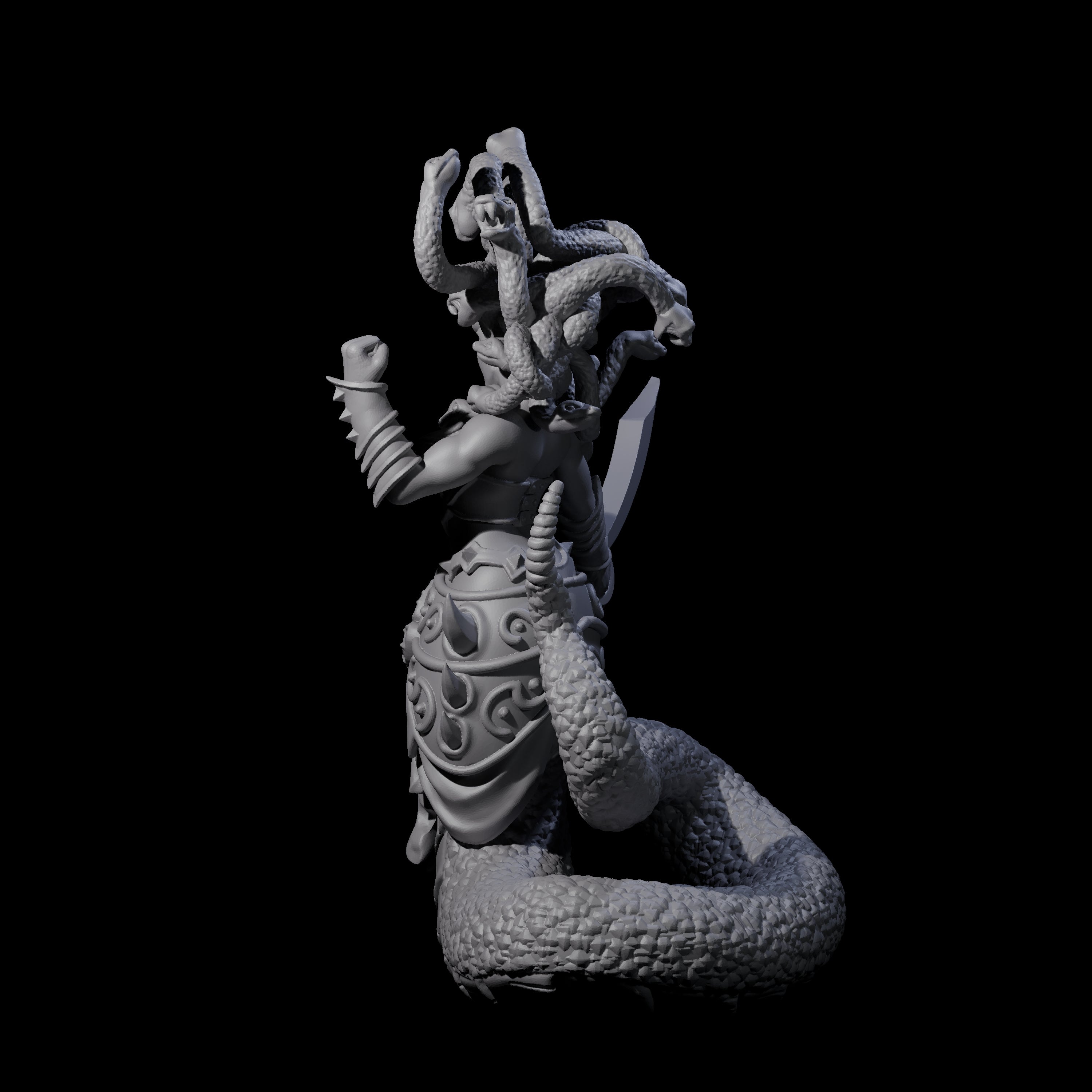 Plotting Medusa Miniature for Dungeons and Dragons, Pathfinder or other TTRPGs