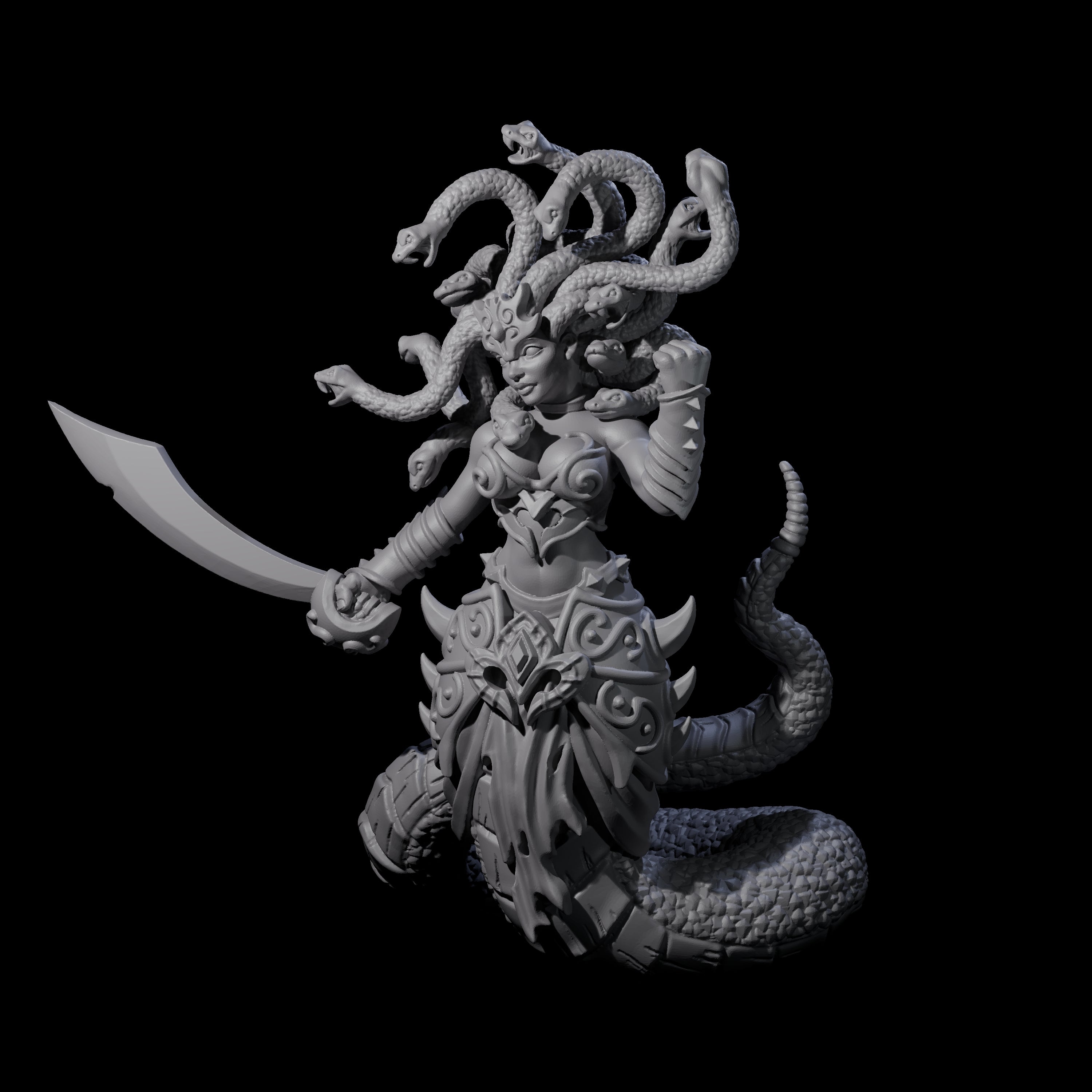 Plotting Medusa Miniature for Dungeons and Dragons, Pathfinder or other TTRPGs