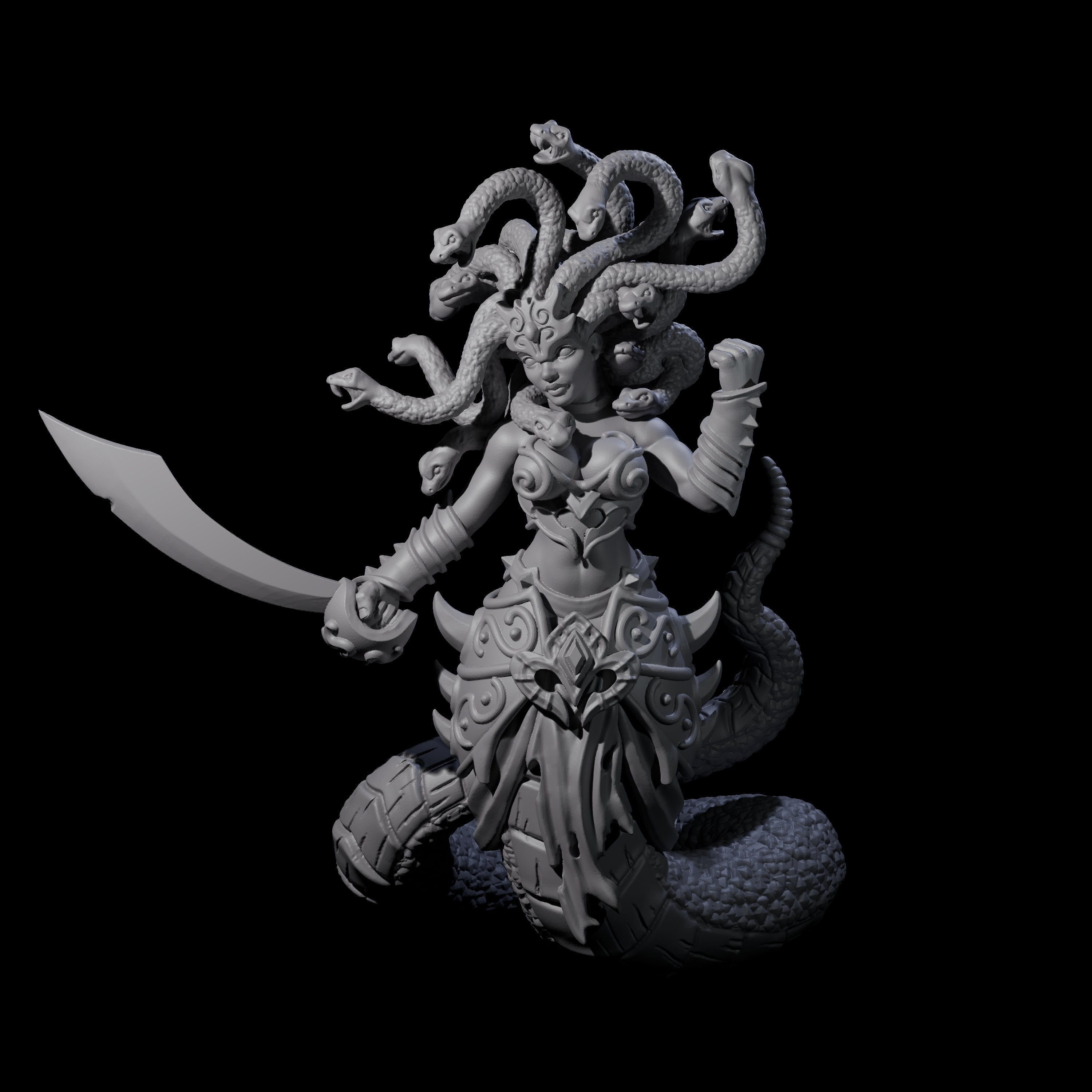 Plotting Medusa Miniature for Dungeons and Dragons, Pathfinder or other TTRPGs