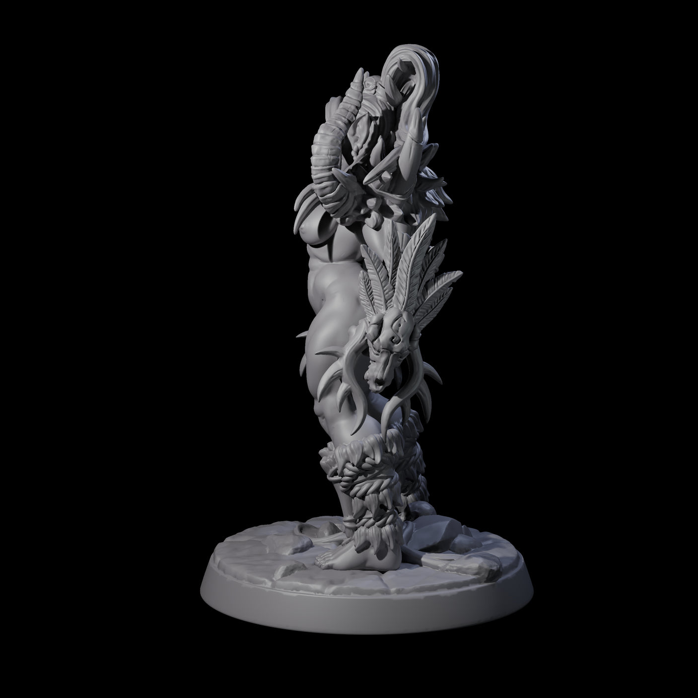 Plotting Orc Shaman Pin-up Miniature for Dungeons and Dragons, Pathfinder or other TTRPGs