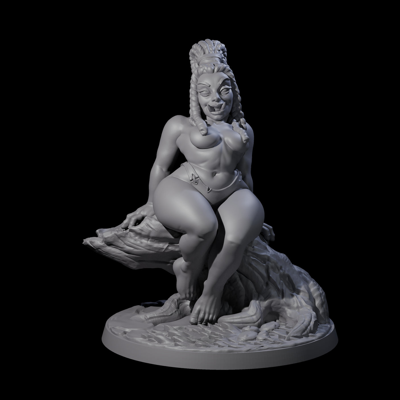 Plump Ogre Pinup Miniature for Dungeons and Dragons, Pathfinder or other TTRPGs