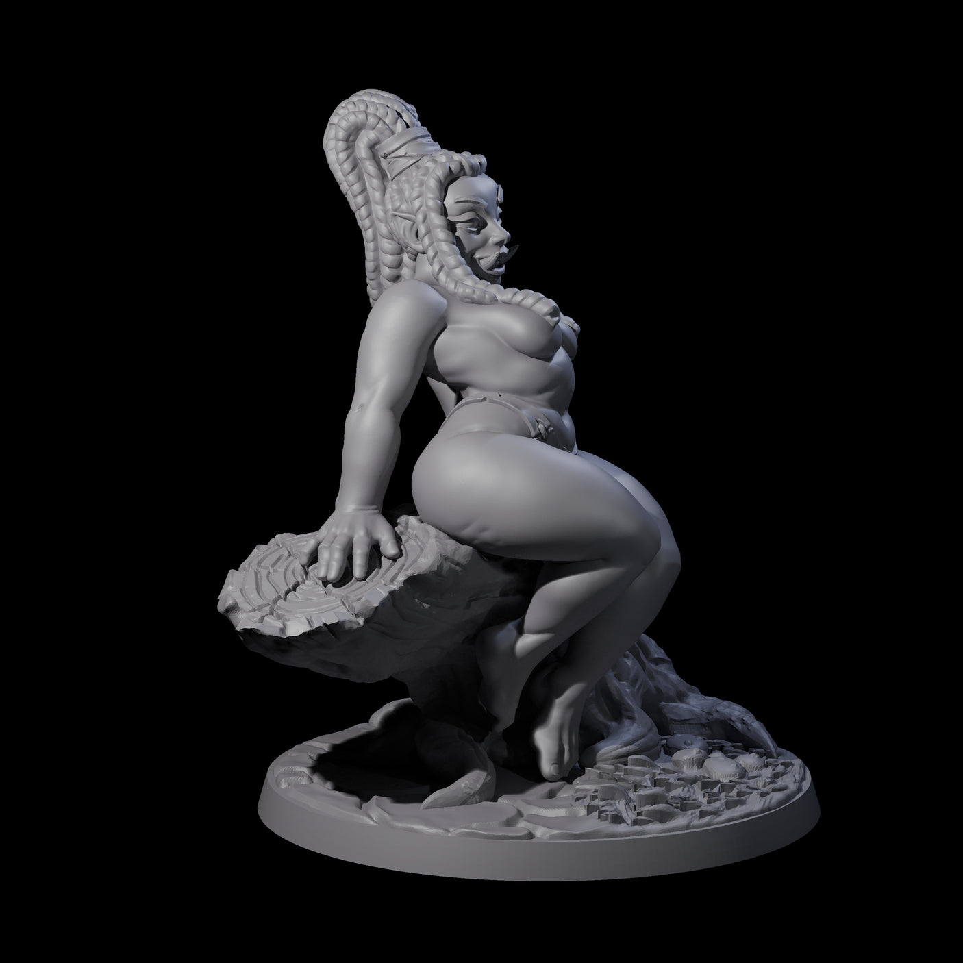 Plump Ogre Pinup Miniature for Dungeons and Dragons, Pathfinder or other TTRPGs