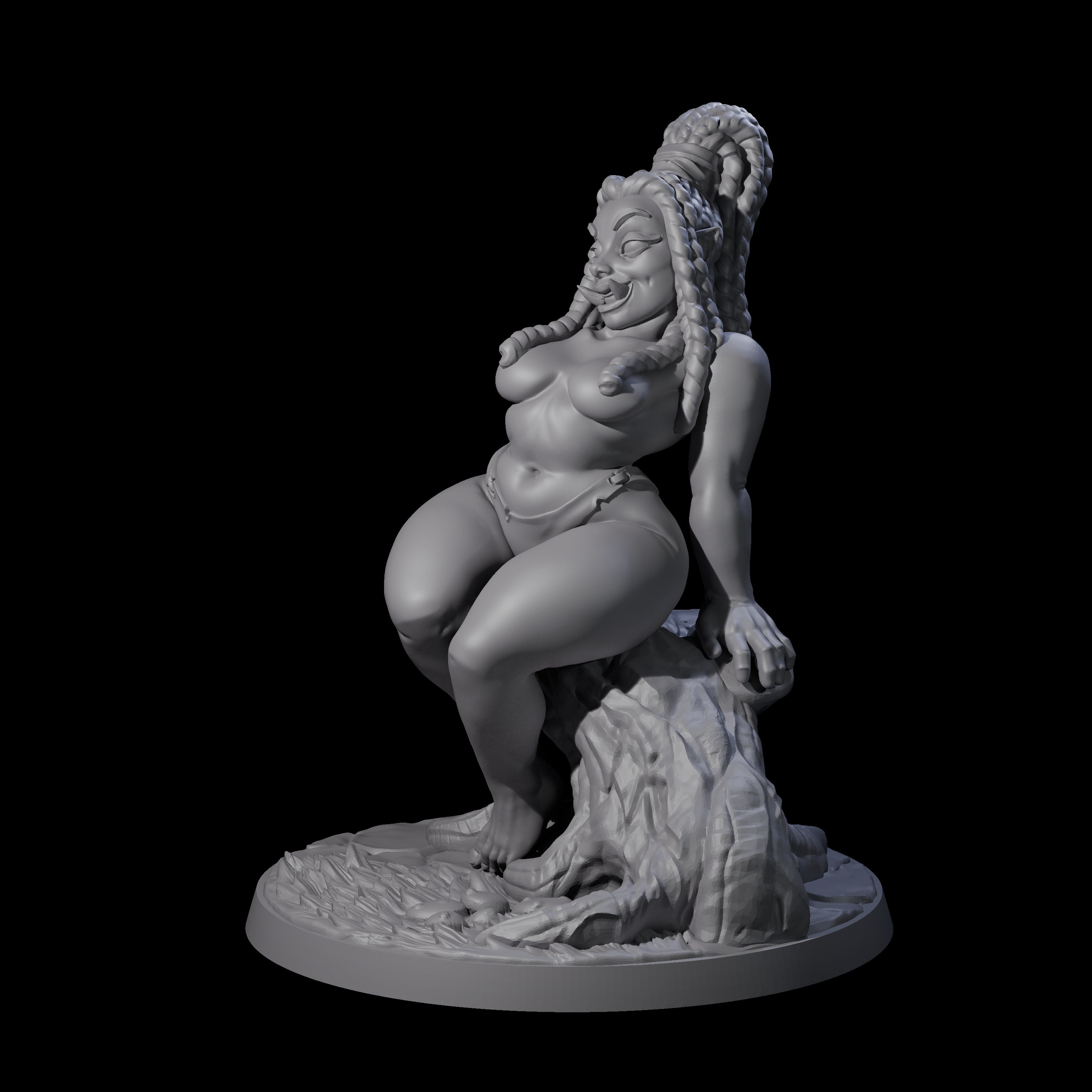 Plump Ogre Pinup Miniature for Dungeons and Dragons, Pathfinder or other TTRPGs