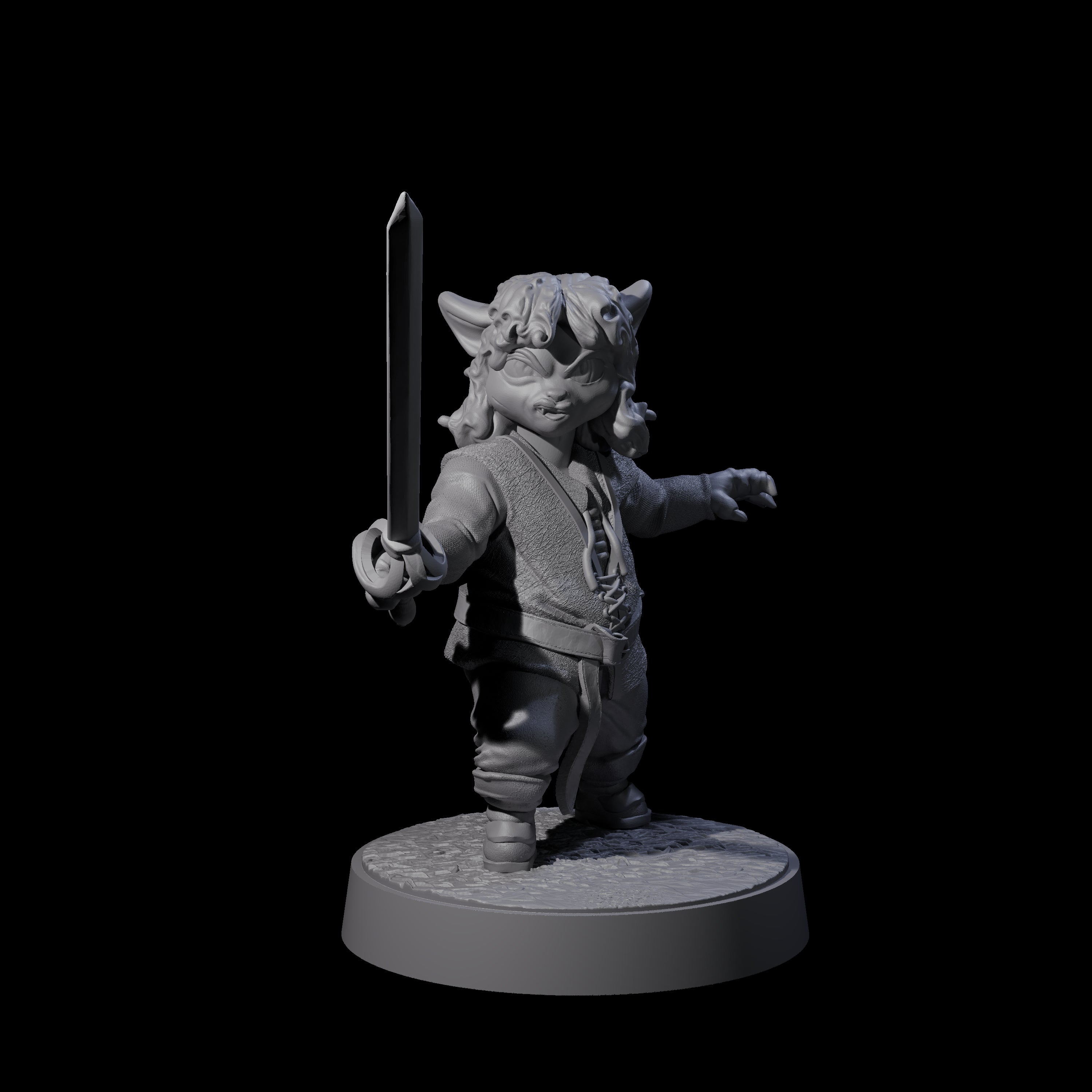 Pocket Sized Tabaxi Fighter Miniature for Dungeons and Dragons, Pathfinder or other TTRPGs