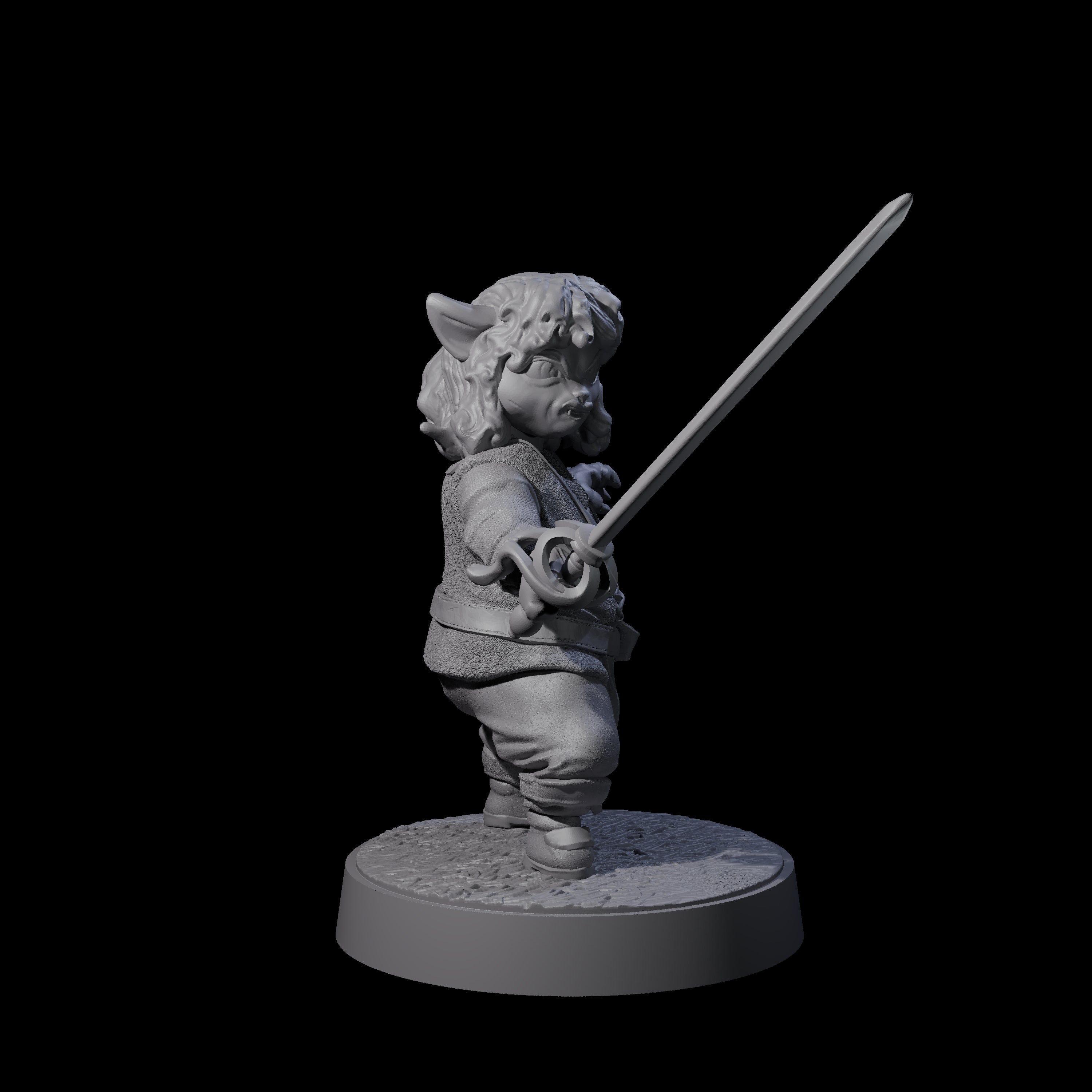 Pocket Sized Tabaxi Fighter Miniature for Dungeons and Dragons, Pathfinder or other TTRPGs