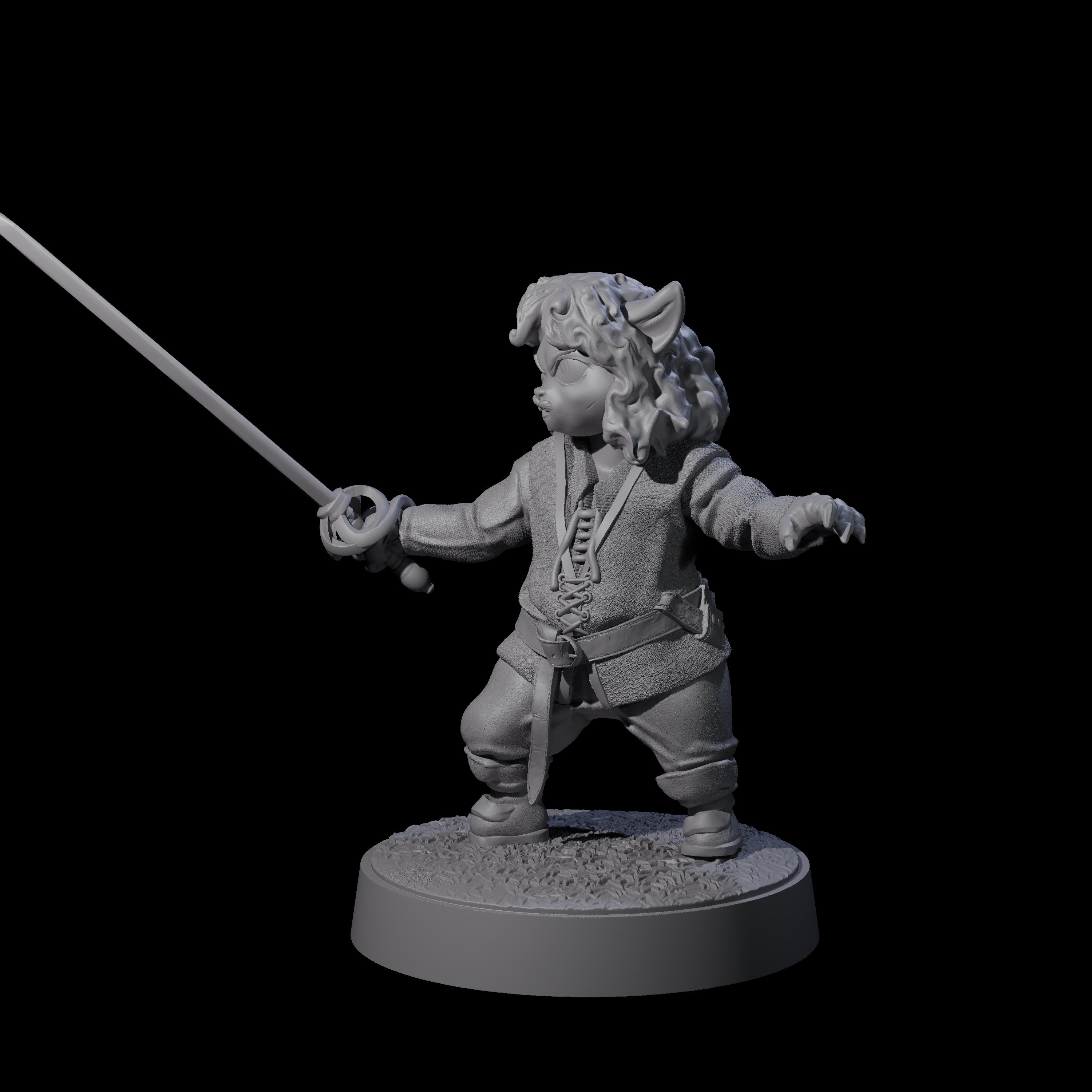 Pocket Sized Tabaxi Fighter Miniature for Dungeons and Dragons, Pathfinder or other TTRPGs