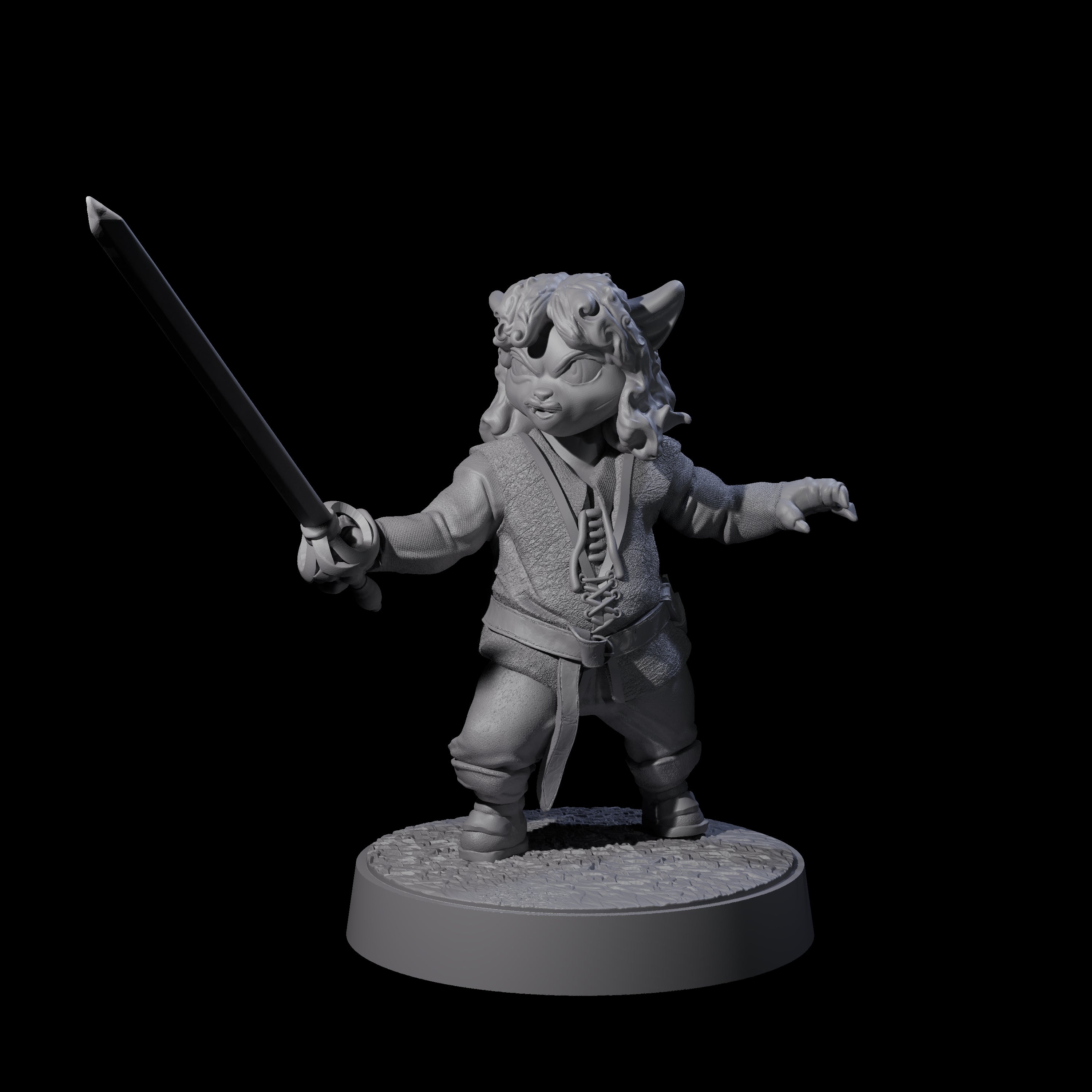 Pocket Sized Tabaxi Fighter Miniature for Dungeons and Dragons, Pathfinder or other TTRPGs