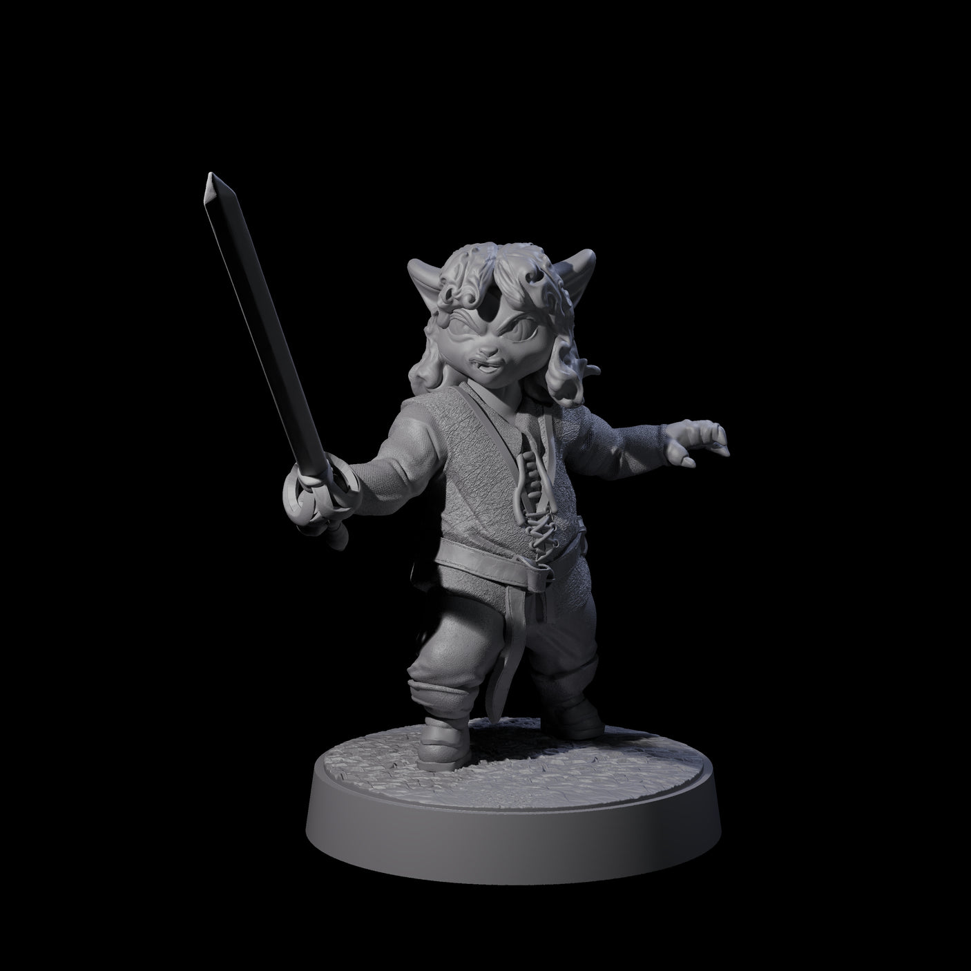 Pocket Sized Tabaxi Fighter Miniature for Dungeons and Dragons, Pathfinder or other TTRPGs