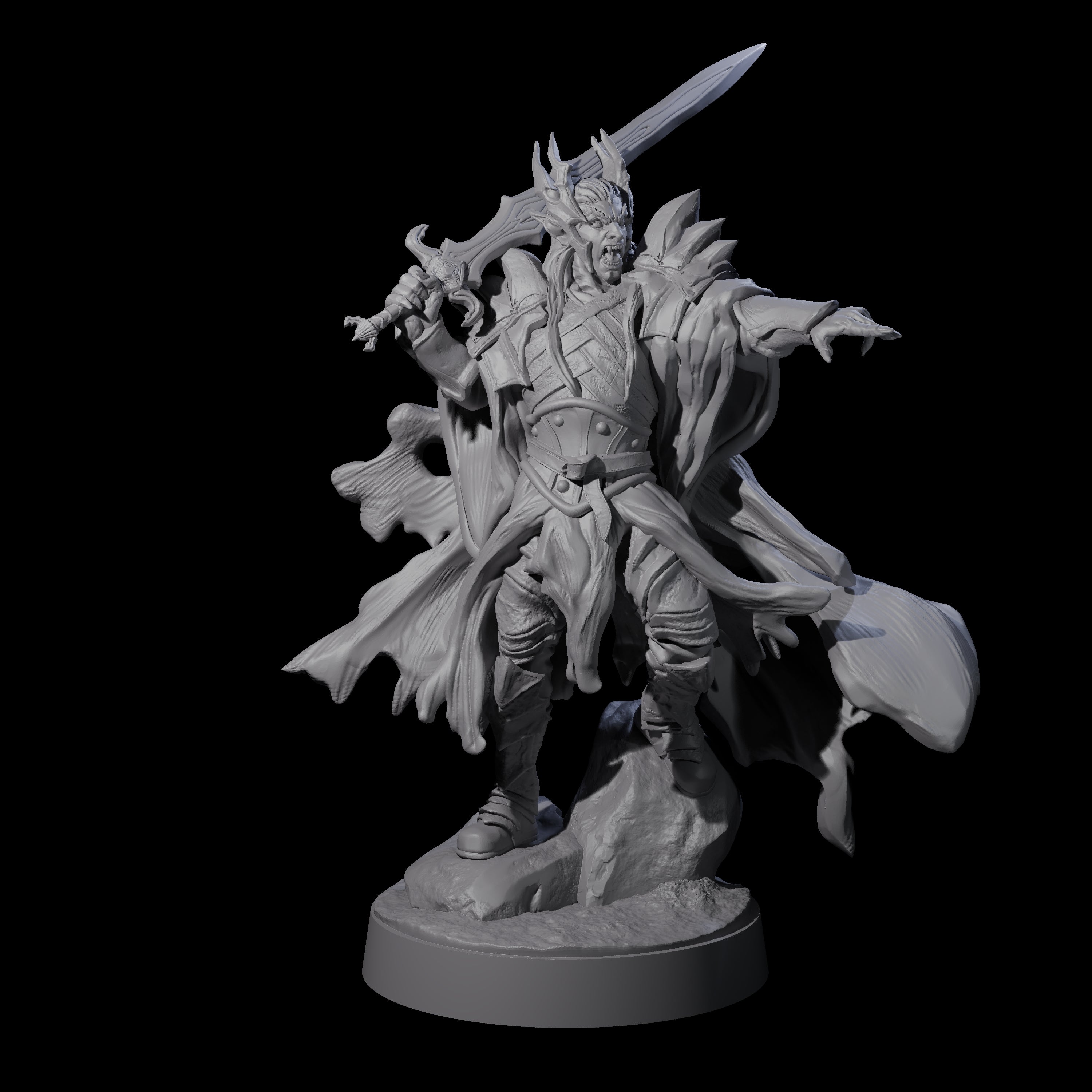 Pointing Armoured Dreadlord Miniature for Dungeons and Dragons, Pathfinder or other TTRPGs