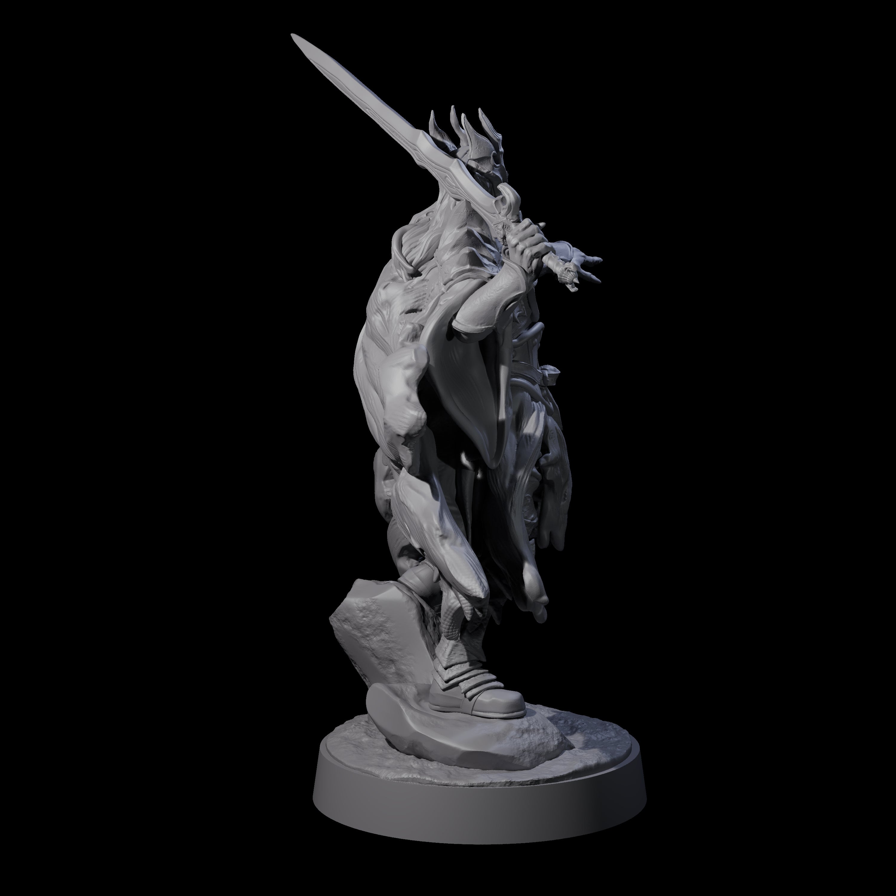 Pointing Armoured Dreadlord Miniature for Dungeons and Dragons, Pathfinder or other TTRPGs