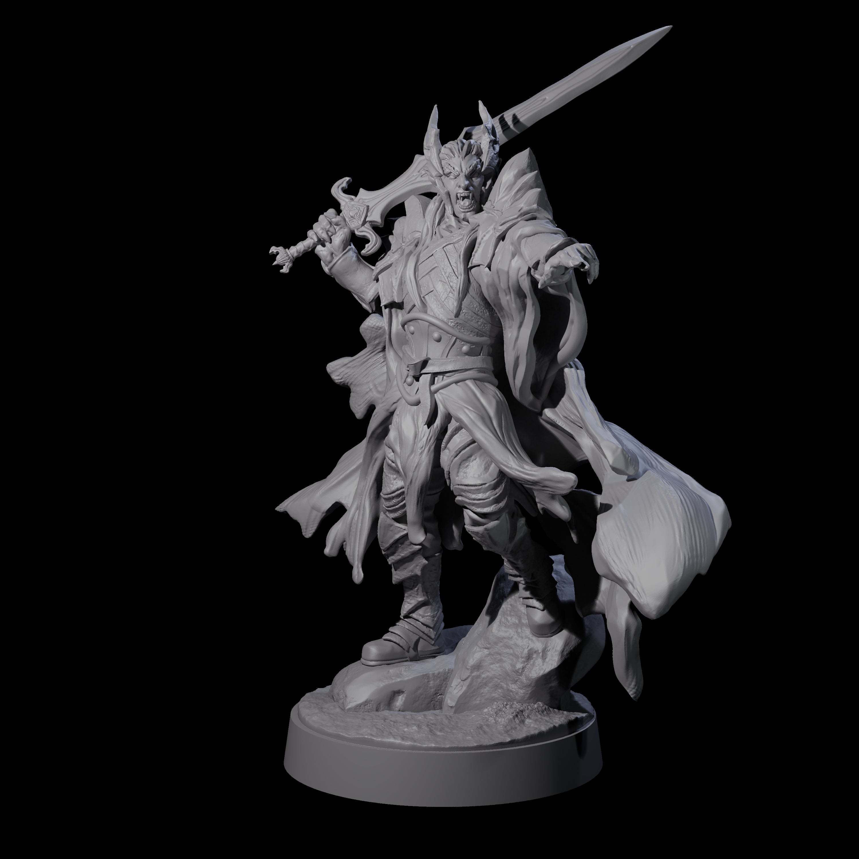 Pointing Armoured Dreadlord Miniature for Dungeons and Dragons, Pathfinder or other TTRPGs